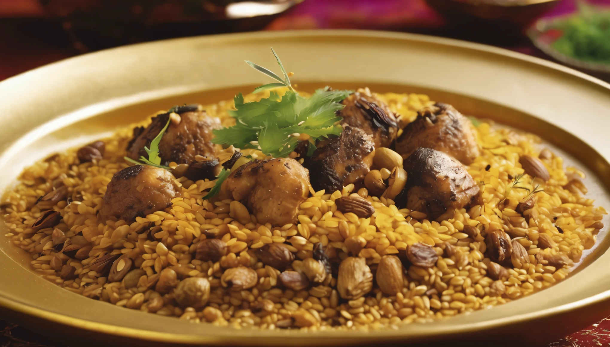 Embark on a sensory journey to the heart of Arabian cuisine as we delve into the timeless allure of Harees, a dish steeped in tradition and flavor. Envision a scene that captures the essence of culinary artistry: a bubbling cauldron enveloped in steam, where hearty grains of wheat meld seamlessly with tender shreds of succulent meat, simmering in a symphony of spices that dance upon the palate.
In this culinary masterpiece, witness the transformation of humble ingredients into a tapestry of indulgence. Picture the creamy texture of wheat, slow-cooked to perfection, infused with the subtle aroma of aromatic spices and enriched by the depth of savory meats. Let your imagination soar as you envisage the garnish of toasted nuts and fragrant herbs, adding a touch of elegance to this rustic delight.
Capture the beauty of Harees in a captivating photograph: the golden hues of wheat kissed by the warmth of the sun, the rich tapestry of flavors intermingling in perfect harmony, and the inviting allure that beckons you to savor each spoonful. Let Harees become a visual symphony that celebrates the timeless traditions and culinary heritage of the Arabian Peninsula, inviting you to partake in a feast for both the eyes and the soul.