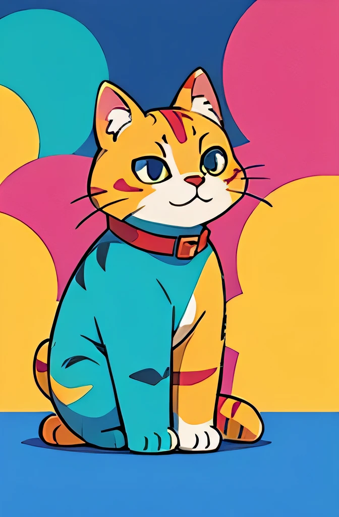 color full cat abstract