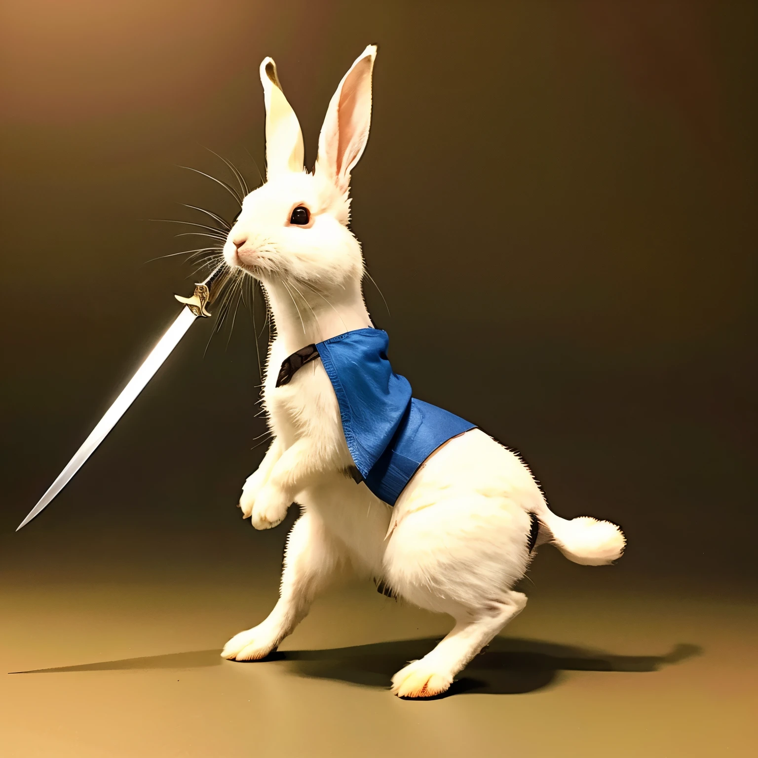 Rabbit、bipedal walking、prepare a sword、Ukiyo-e、animal、