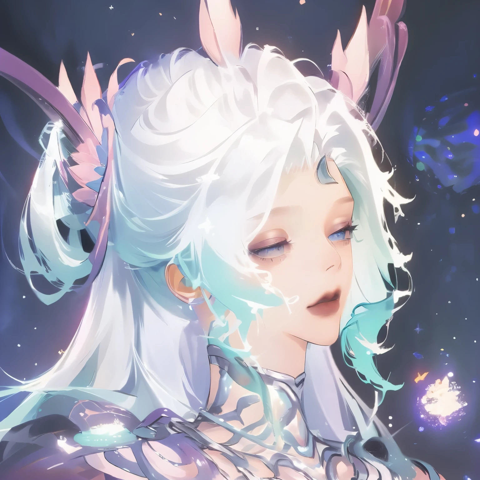 Anime girl with white hair and butterfly in her hands, Guviz, Guviz-style artwork, Guweiz in Pixiv ArtStation, Guweiz on ArtStation Pixiv, a beautiful anime portrait, by Yang J, Beautiful character painting, 8K high quality detailed art, A beautiful artwork illustration, guweiz masterpiece