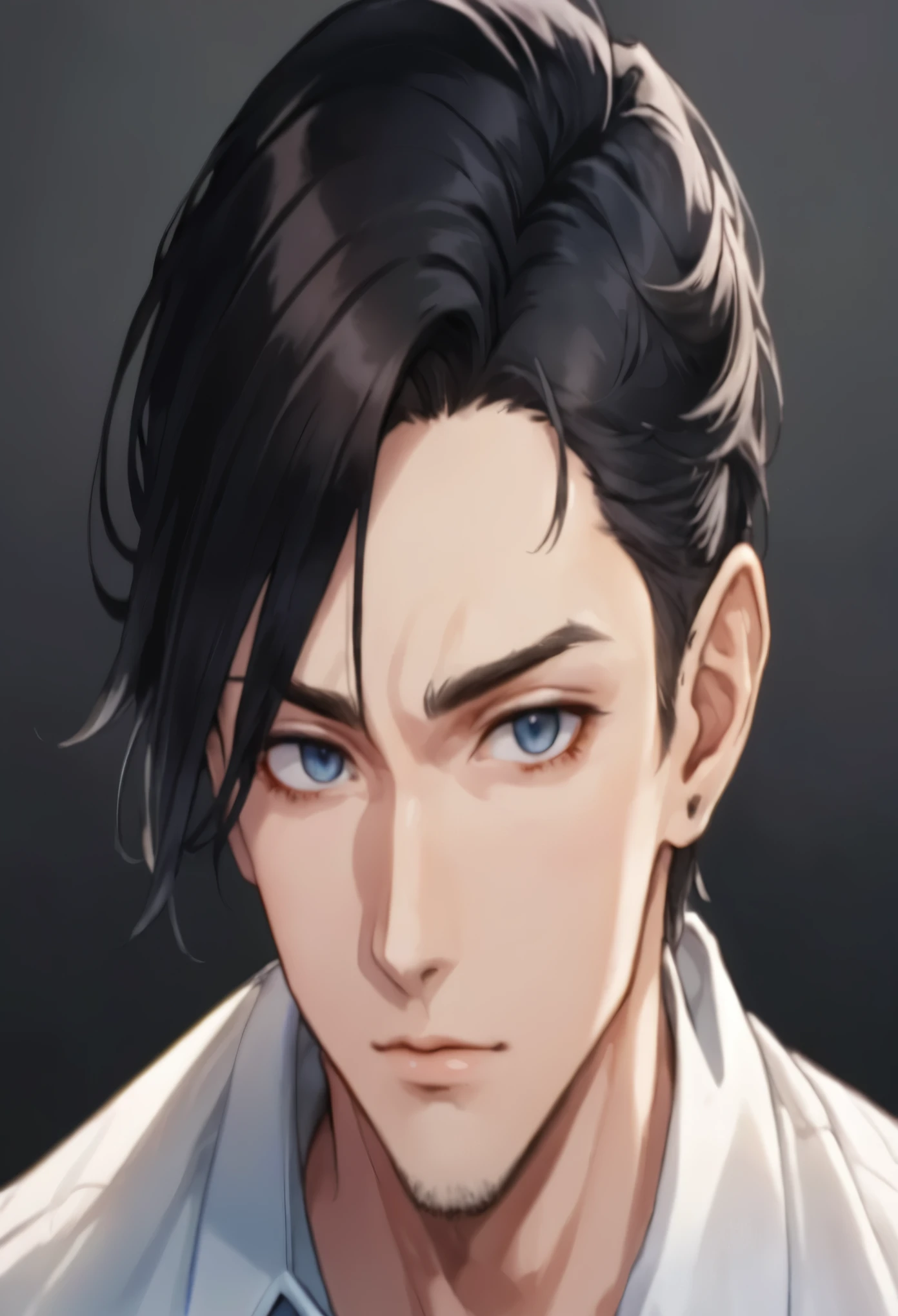 a close up of a man with a black hair and blue eyes, anime portrait of a handsome man, anime handsome man, headshot profile picture, heise jinyao, high detailed face anime, handsome guy in demon slayer art, detailed anime character art, delicate androgynous prince, male anime character, high quality portrait, male anime style, anime character portrait