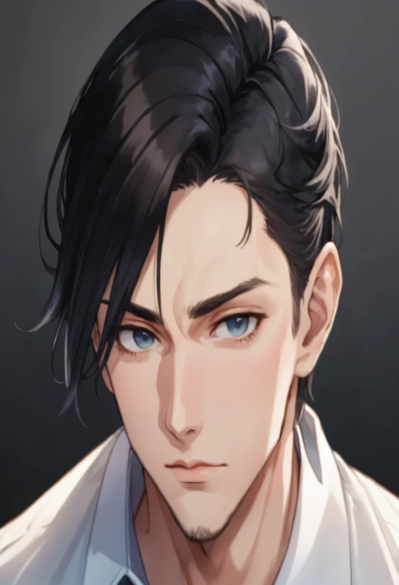 a close up of a man with a black hair and blue eyes, anime portrait of a handsome man, anime handsome man, headshot profile picture, heise jinyao, high detailed face anime, handsome guy in demon slayer art, detailed anime character art, delicate androgynous prince, male anime character, high quality portrait, male anime style, anime character portrait