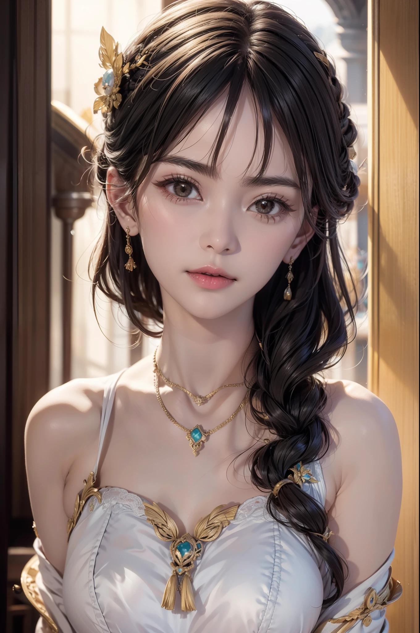 Hu Xuan，（exquisite illustrations：1.4），（master piece：1.0）， （best quality：1.4）， （ultra high resolution：1.2）， （Realistic：1.4）， （8k， RAW photo：1.2）， （soft focus：1.4）， （18-year-old：1.3）， （sharp focus：1.4）， Beautiful face with attention to detail