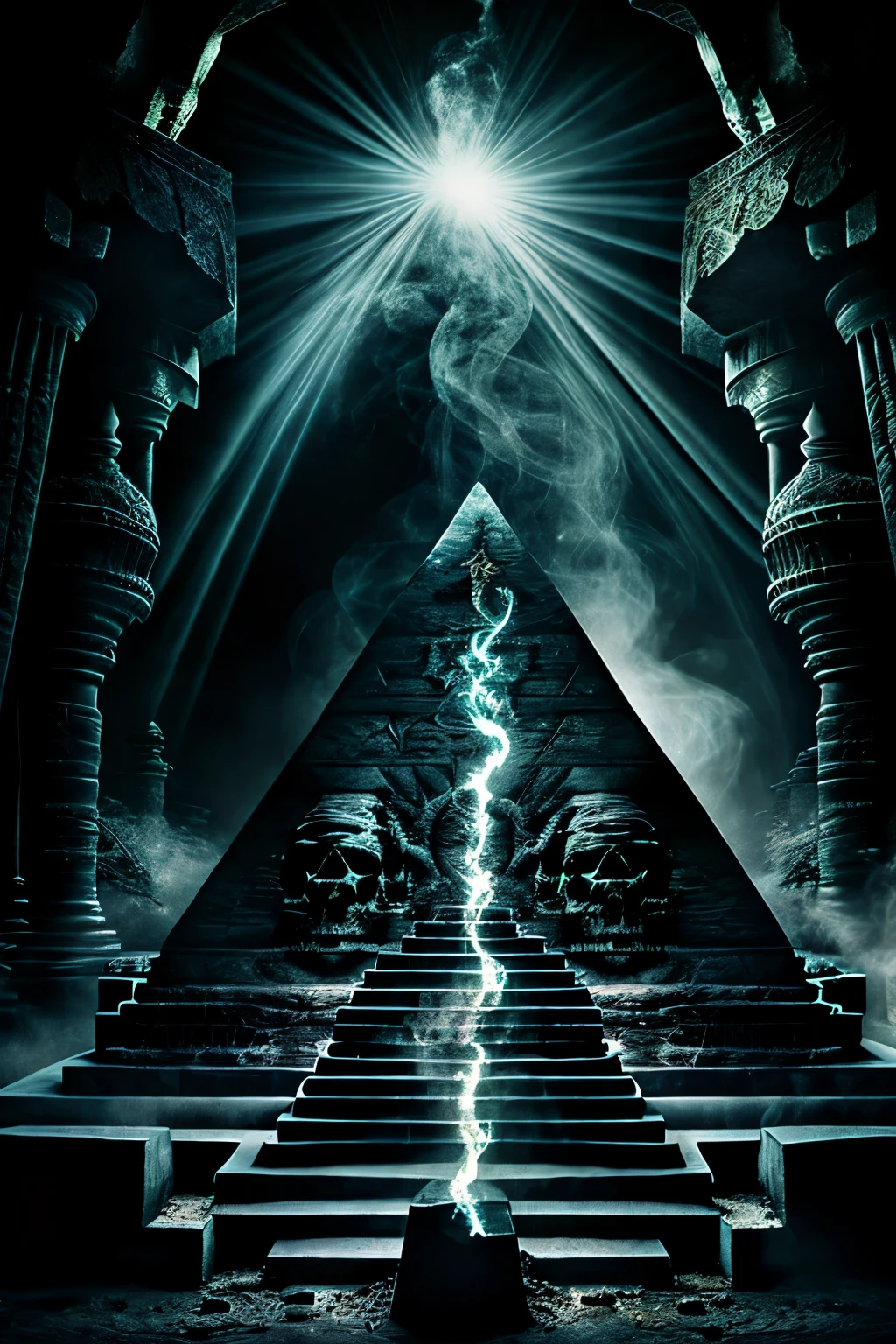 evil decor, effrayant, dieu Inde, nuit, smoke, Haunted Forest, Egypte, pyramides, spirituality, hermetic symbolism, symbolique alchimique,