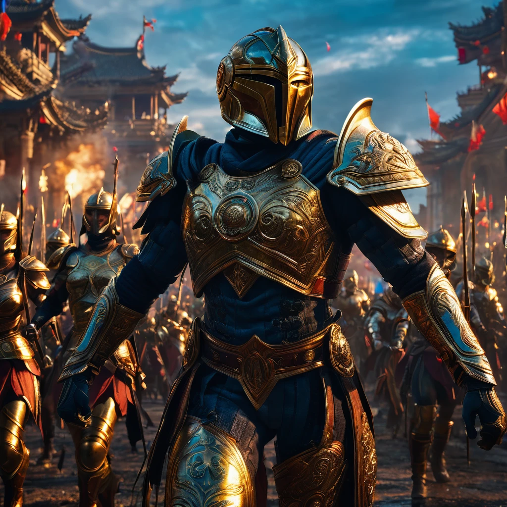 Final Showdown, aesthetic, extremely detailed, best quality, highres, HDR, action-packed, intense lighting, dramatic colors, dynamic composition, epic battle, powerful characters, intricate costumes, immersive environment, special effects, cinematic atmosphere, breathtaking scenery, stunning visuals, emotional storytelling, suspenseful moments, climactic ending, triumphant victory, artistic masterpiece.