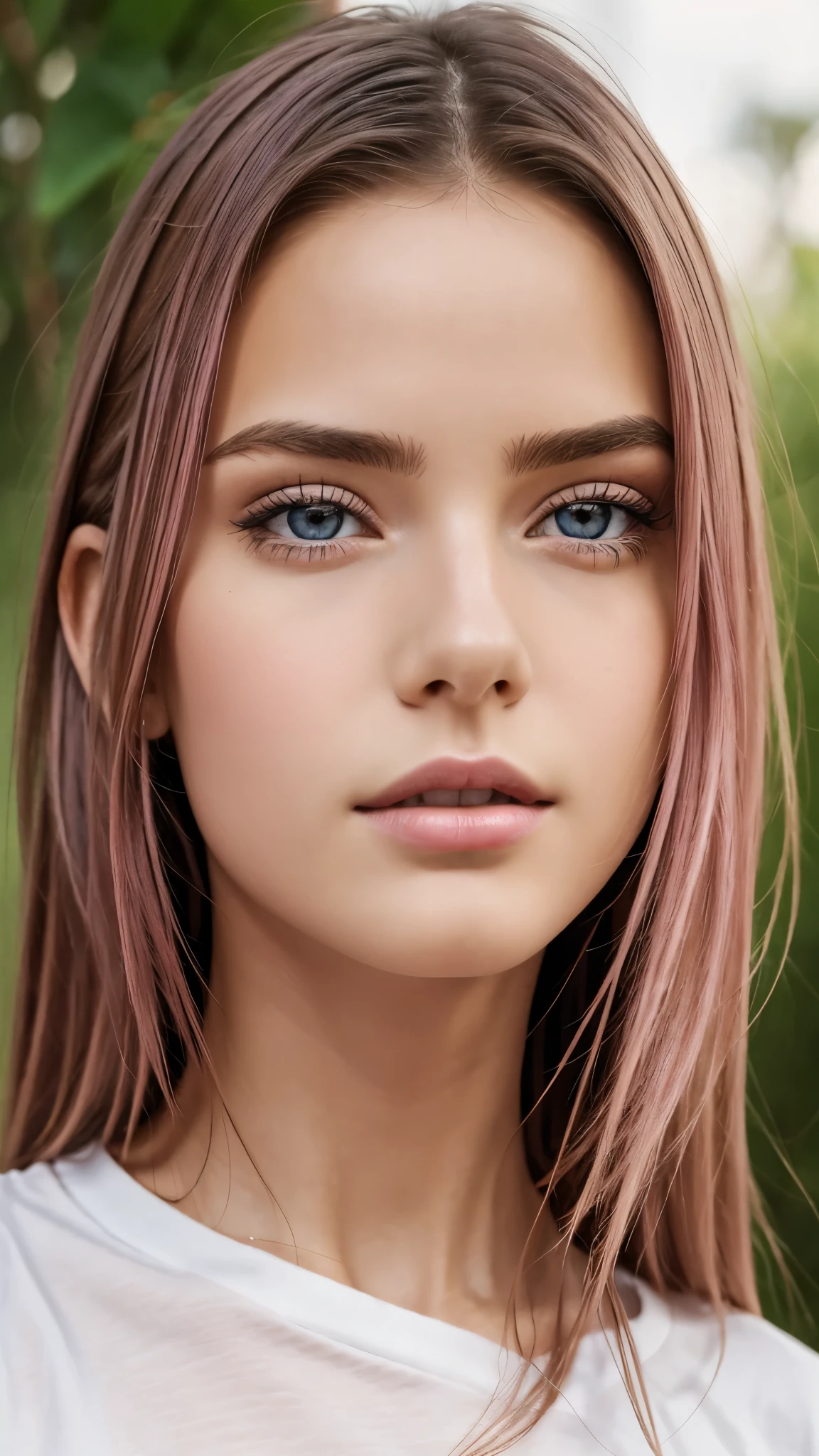 (masterpiece),(best quality:1.1),(ultra-detailed),best illustration,finely detail,(portrait:1.1),(intense close-up),watercolor drawing)floating,1girl,solo,13 years old,slim,(extremely delicate and beautiful face),(detailed pink eyes),pink thick lips,(disheveled hair),(wearing a baggy T-shirt),soft and lazy,(simple background:1.2)whole colored background,clear,4K