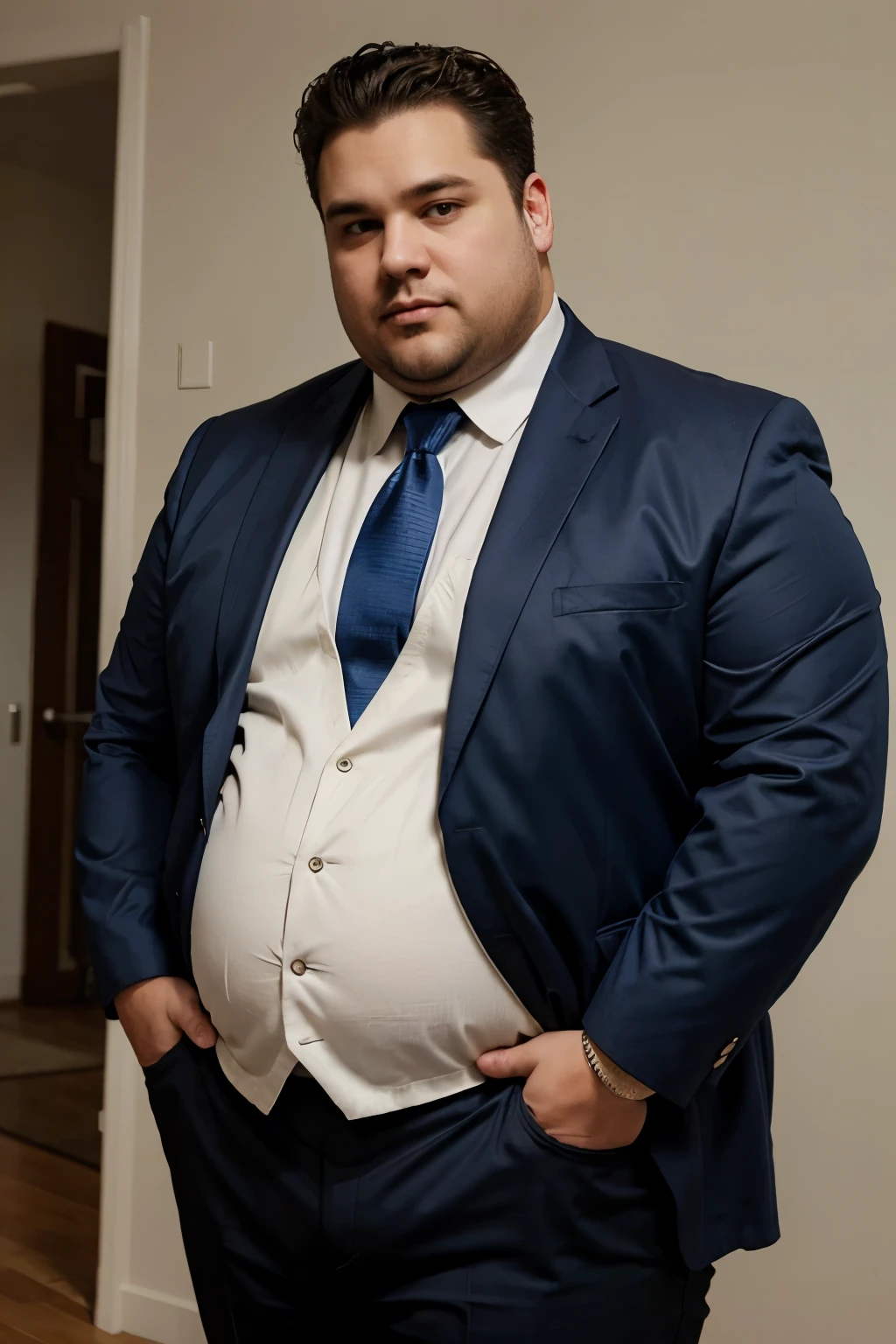 fat man wearing 7xl suits shirt with different color