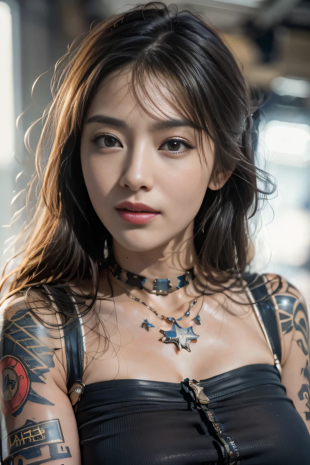 (1girl:1.3), facial mix of korean actress Go Youn-jung, solo, __body-parts__, official art, unified 8k wallpaper, super detailed, beautiful and aesthetic, beautiful, masterpiece, best quality, raw, masterpiece, super fine photo, best quality, super high resolution, photorealistic realism, sunlight, full-body portrait, amazing beauty, dynamic pose, delicate face, vibrant eyes, (from the front), she wears a futuristic Captain America jersey, blue color scheme, (holding a shield), A capital A on chest, very detailed abandoned warehouse background, detailed face, detailed complex busy background, messy, gorgeous, milky white, highly detailed skin, realistic skin details, visible pores, sharp focus, volumetric fog, 8k uhd, DSLR camera, high quality, film grain, fair skin, photo realism, lomography, huge metropolis in future dystopia, seen from below, translucent
