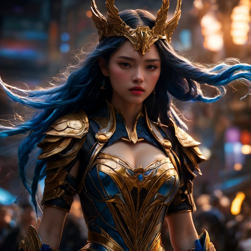 Final Showdown, aesthetic, extremely detailed, best quality, highres, HDR, action-packed, intense lighting, dramatic colors, dynamic composition, epic battle, powerful characters, intricate costumes, immersive environment, special effects, cinematic atmosphere, breathtaking scenery, stunning visuals, emotional storytelling, suspenseful moments, climactic ending, triumphant victory, artistic masterpiece.