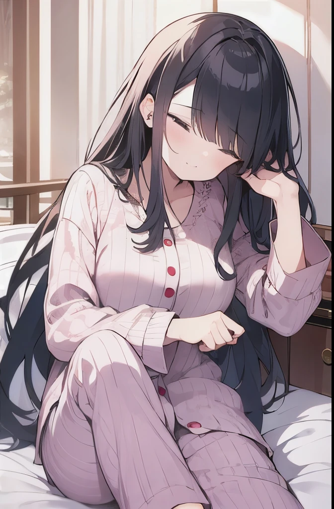 stars on the background、In pajamas、blue hair is sleeping
