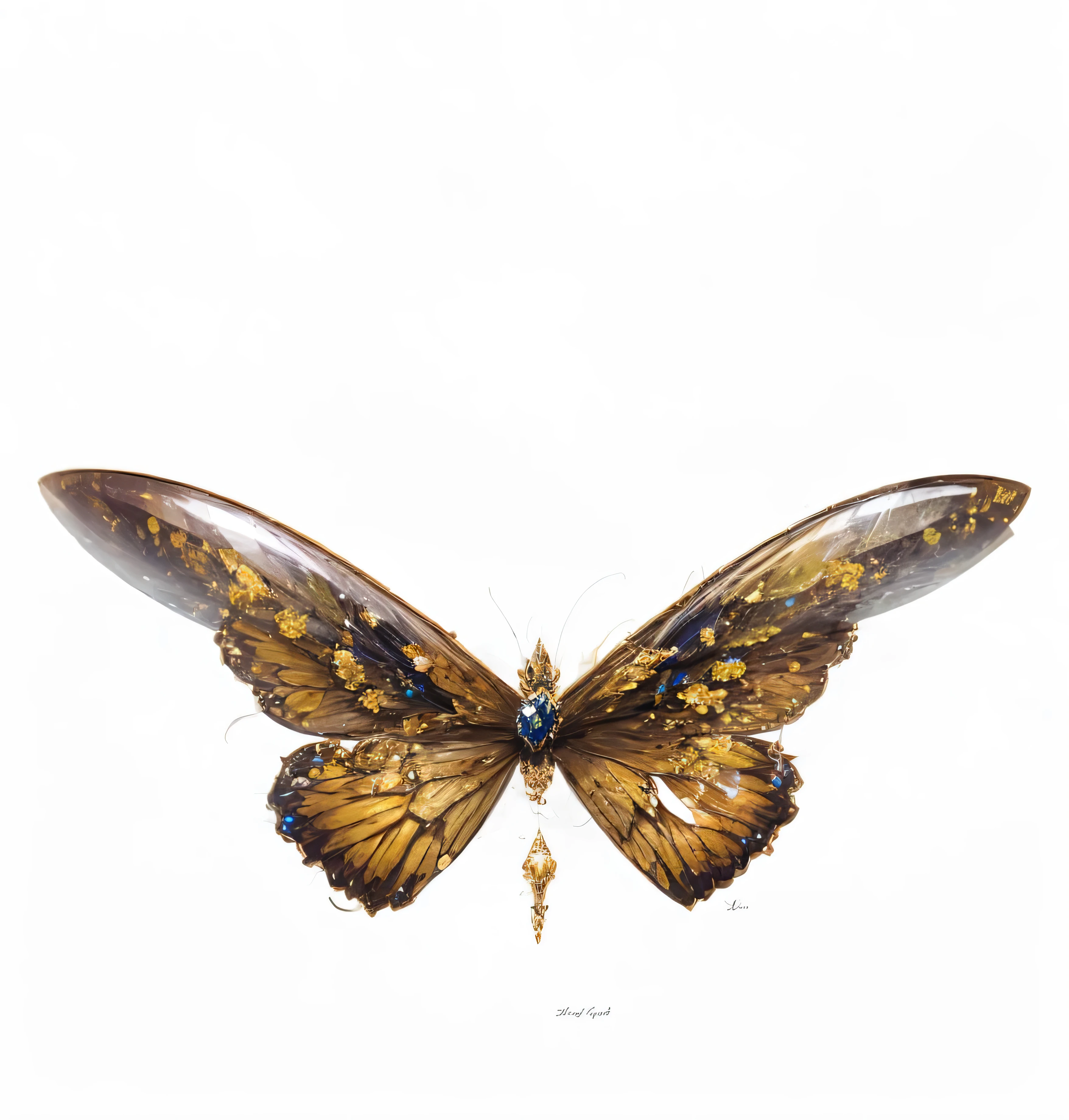 leopard print elements，rock elements，There are dark golden patterns on the wings，golden pattern，
