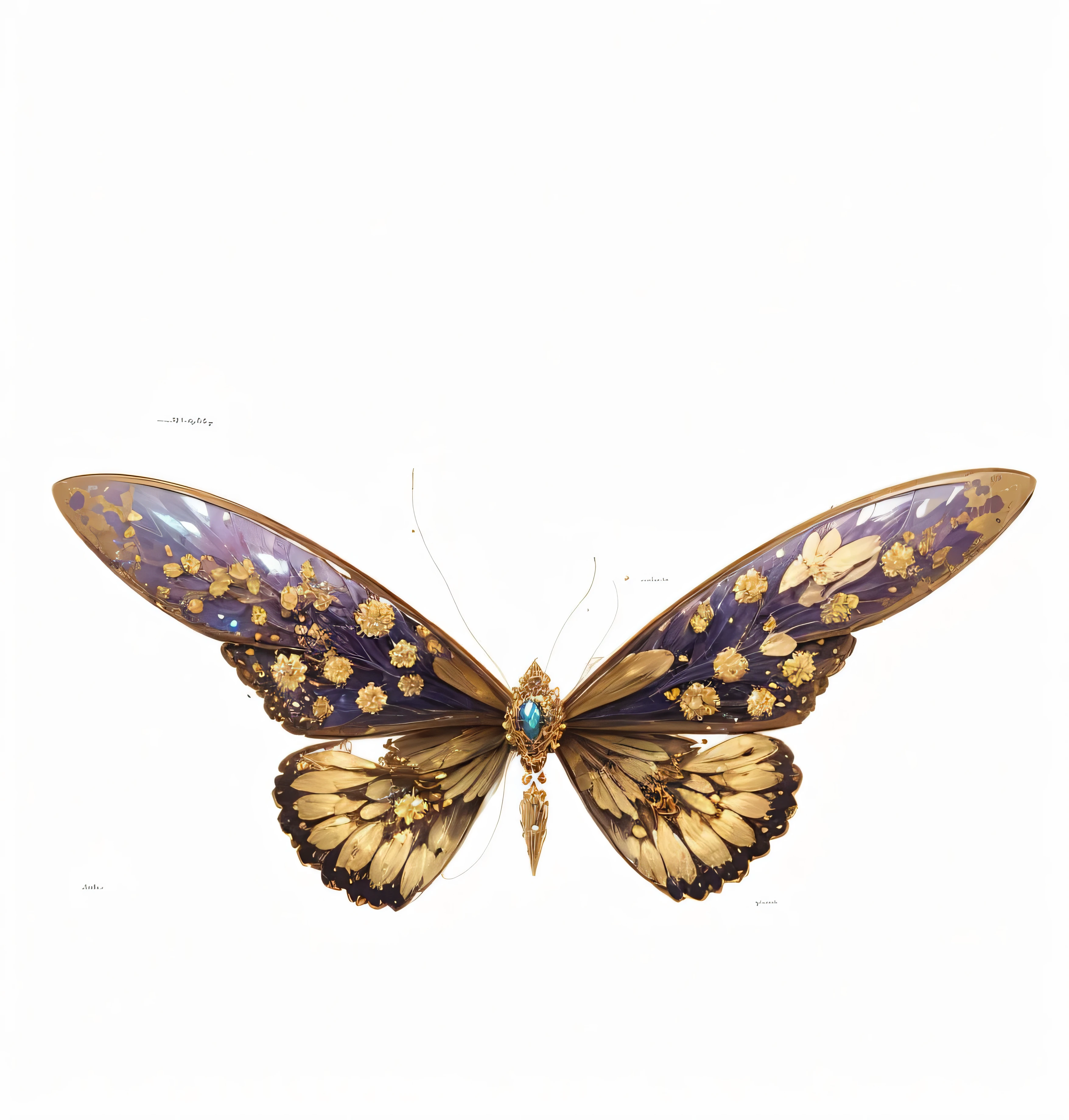 leopard print elements,There are dark golden spots on the wings,golden pattern,