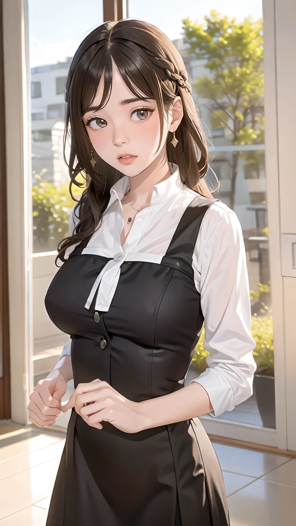 random office lady fashion,(Thin type),(big breasts),(random sexy pose),(random hairstyle),(movie-like scene,best image quality,(8k), Super realistic, 最high quality, high quality, High resolution, high qualityな質感, high detail, beautiful, Detailed, Highly detailed CG, detailed texture, realistic facial expression, masterpiece, before, dynamic, bold)