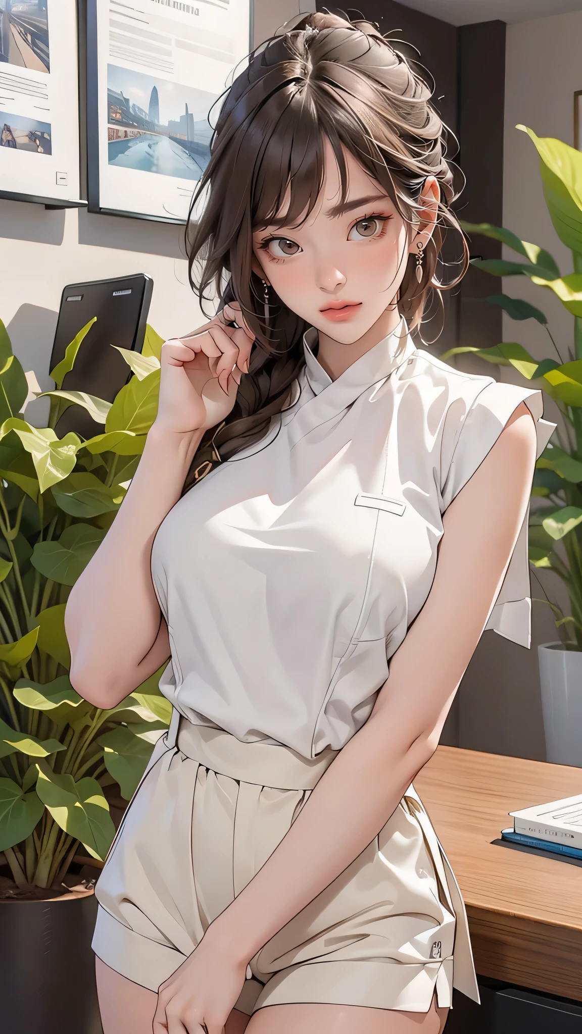 random office lady fashion,(Thin type),(big breasts),(random sexy pose),(random hairstyle),(movie-like scene,best image quality,(8k), Super realistic, 最high quality, high quality, High resolution, high qualityな質感, high detail, beautiful, Detailed, Highly detailed CG, detailed texture, realistic facial expression, masterpiece, before, dynamic, bold)