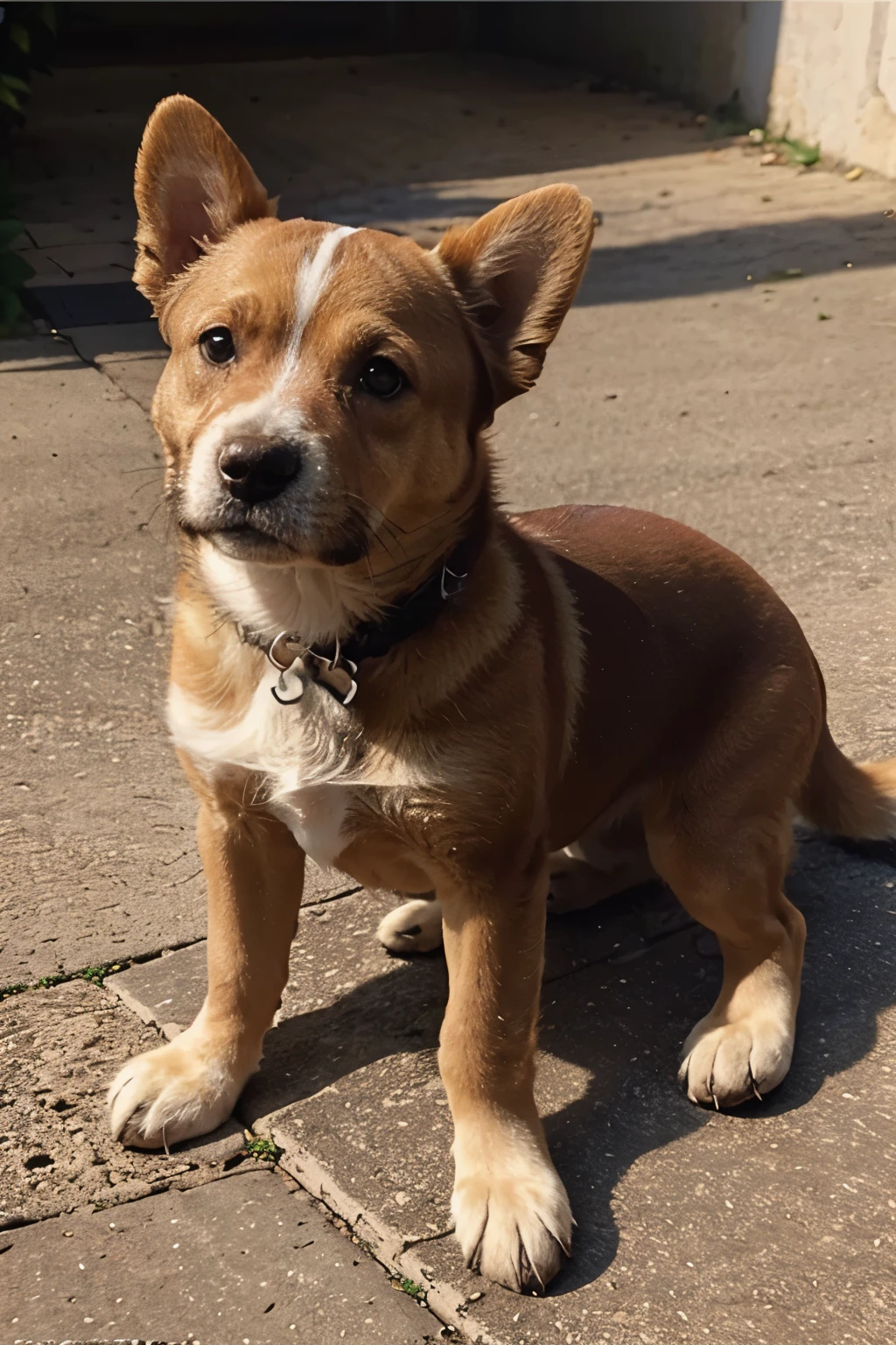 crie a imagem de um cachorro de cor *caramelo*