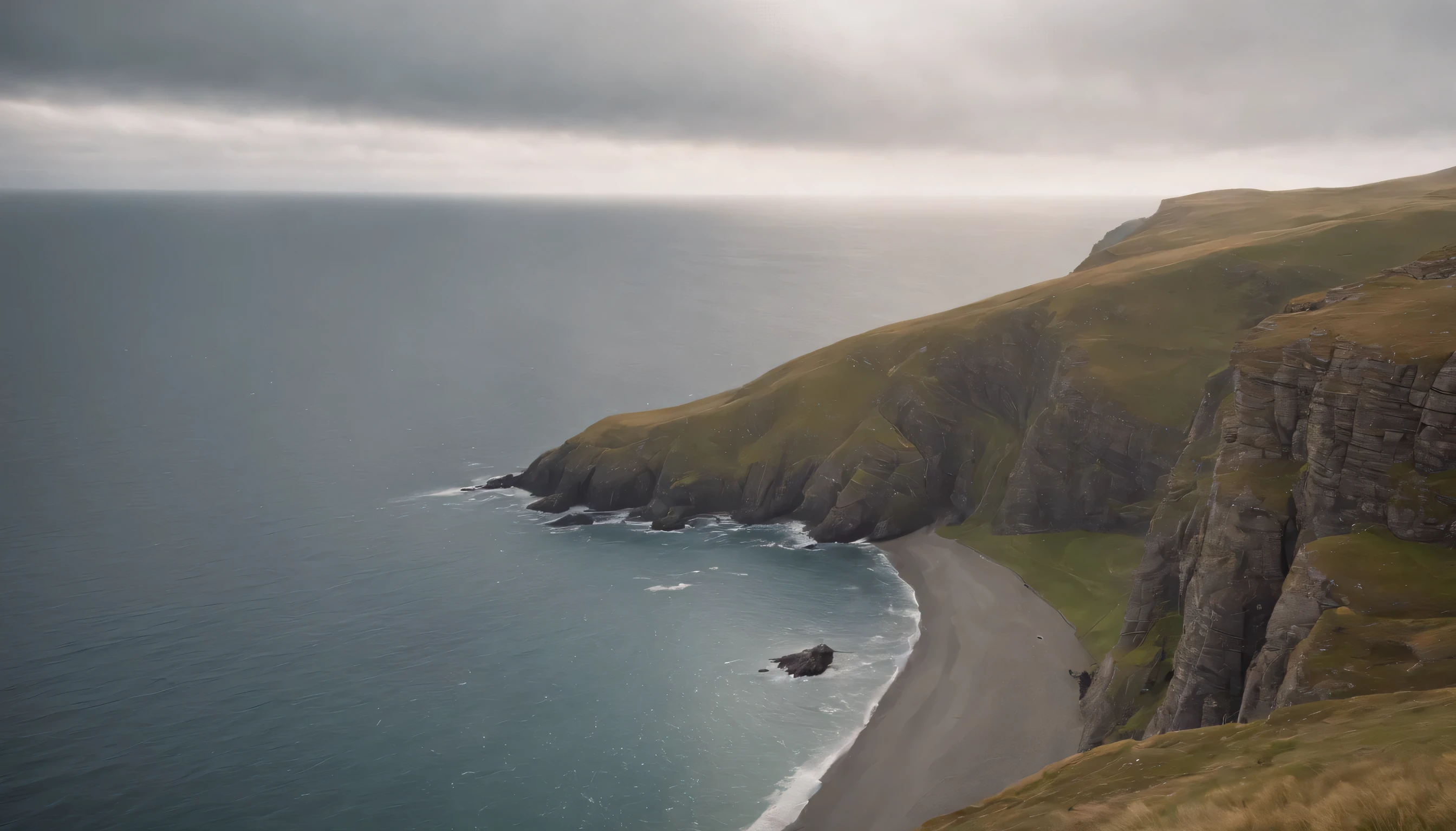 (Highly detailed CG Unity 8k wallpaper、masterpiece、highest quality、Super detailed)、(best lighting、best shadow、very delicate and beautiful)、highest quality、8k、Detailed facial depiction、masterpiece、highest quality、clear image quality、
newfoundland&#39;rugged coastline landscape。