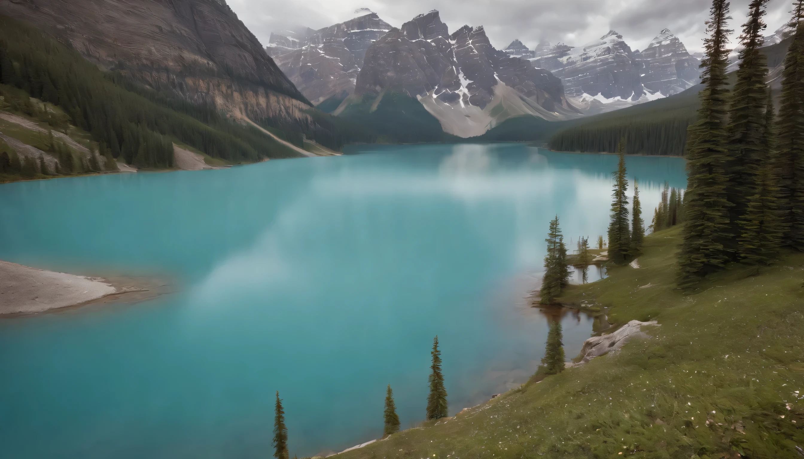 (Highly detailed CG Unity 8k wallpaper、masterpiece、highest quality、Super detailed)、(best lighting、best shadow、very delicate and beautiful)、highest quality、8k、Detailed facial depiction、masterpiece、highest quality、clear image quality、
Glacier and glacial lake landscapes in Banff and Jasper National Parks, alberta。