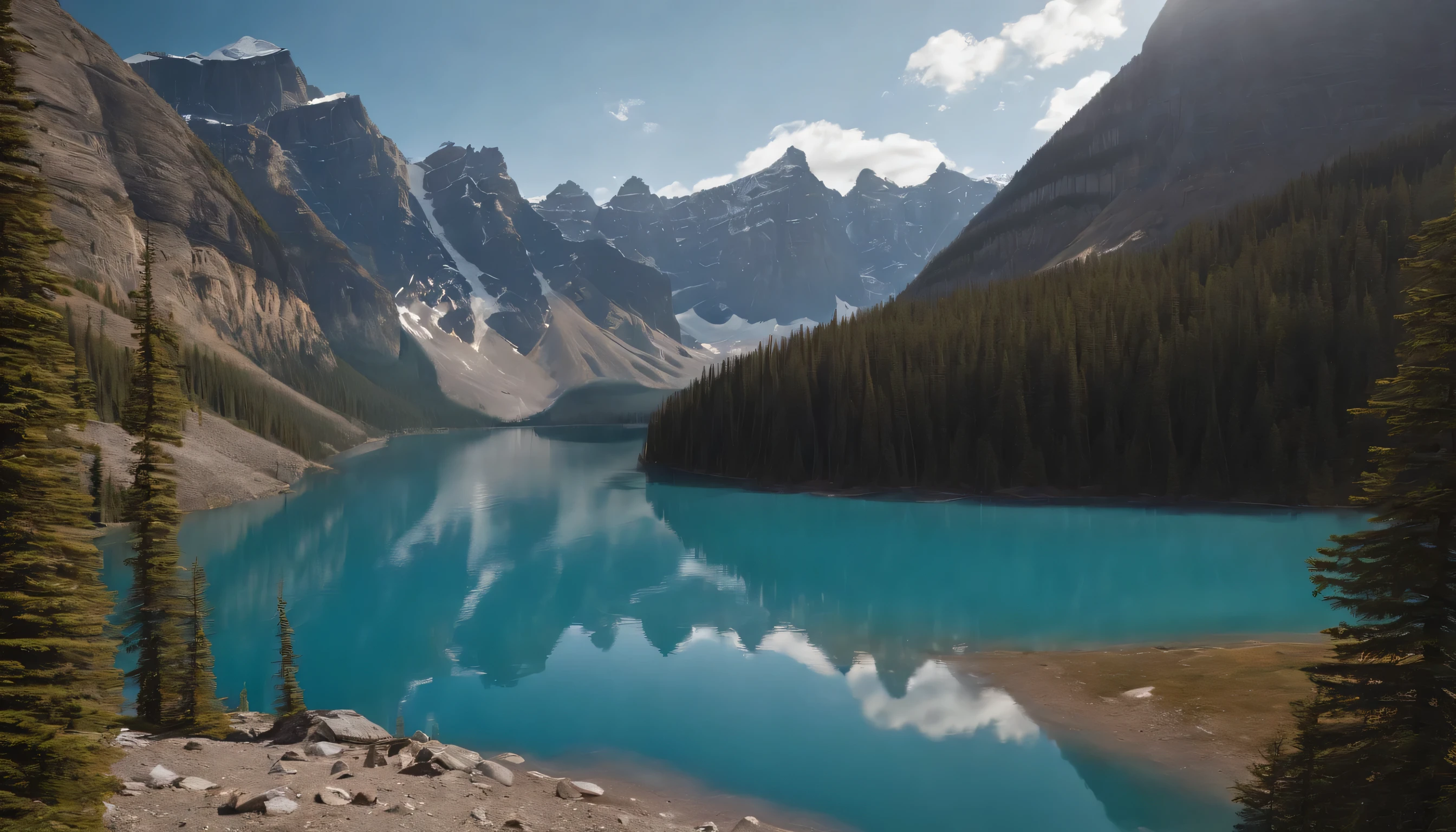 (Highly detailed CG Unity 8k wallpaper、masterpiece、highest quality、Super detailed)、(best lighting、best shadow、very delicate and beautiful)、highest quality、8k、Detailed facial depiction、masterpiece、highest quality、clear image quality、
Glacier and glacial lake landscapes in Banff and Jasper National Parks, alberta。