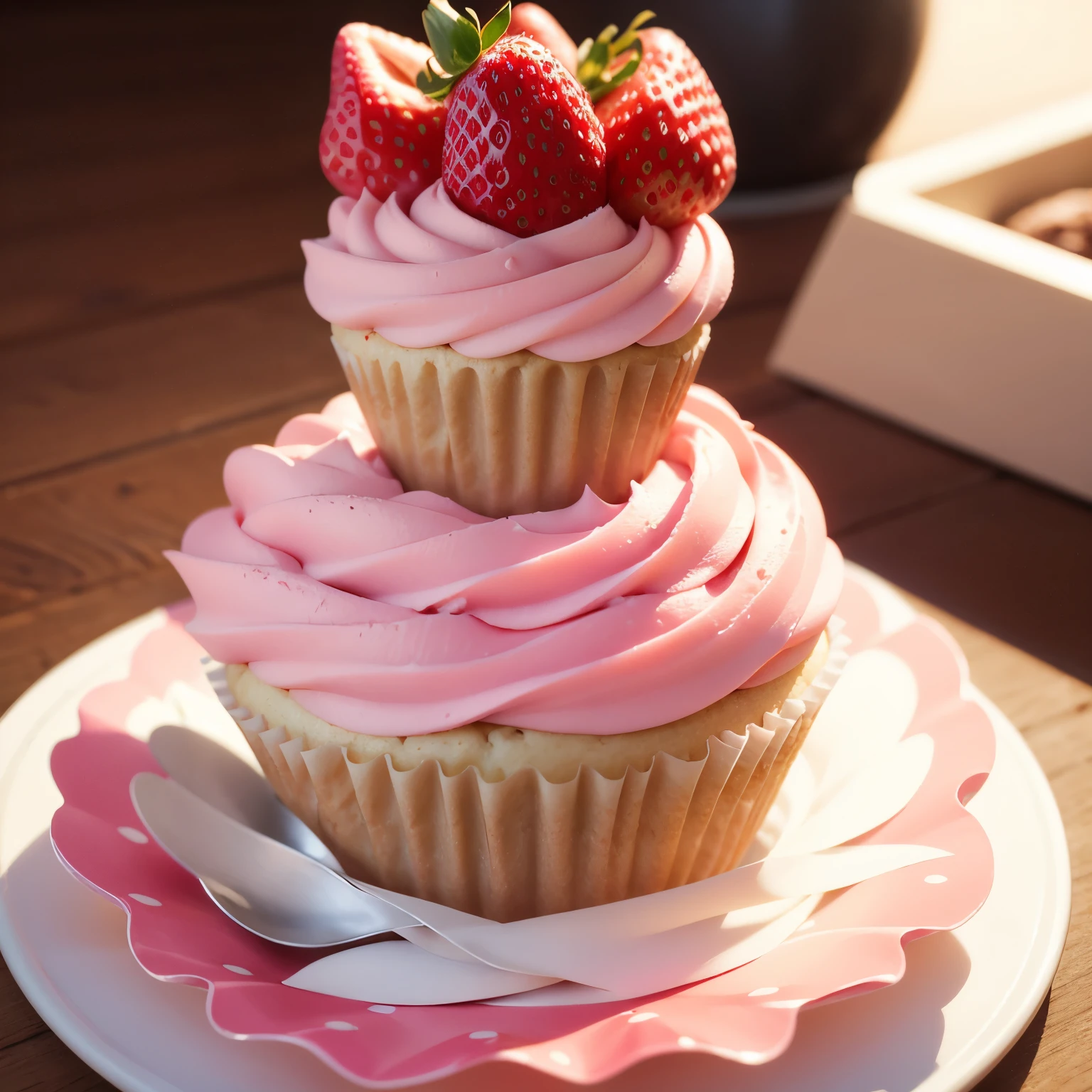 make a 1 dollar pink strawberry cupcake,