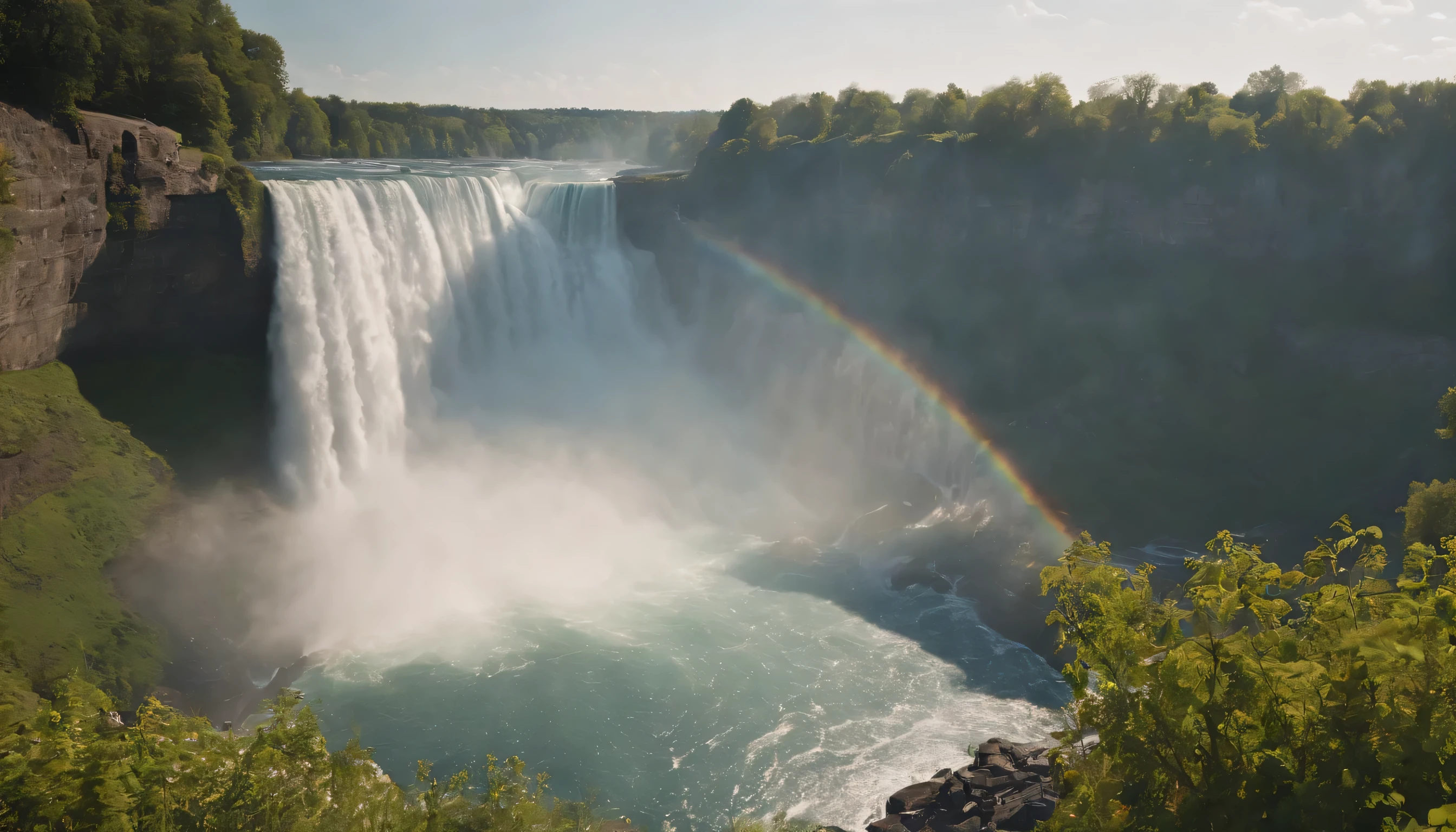 (Highly detailed CG Unity 8k wallpaper、masterpiece、highest quality、Super detailed)、(best lighting、best shadow、very delicate and beautiful)、highest quality、8k、Detailed facial depiction、masterpiece、highest quality、clear image quality、
Impressive views of Niagara Falls。