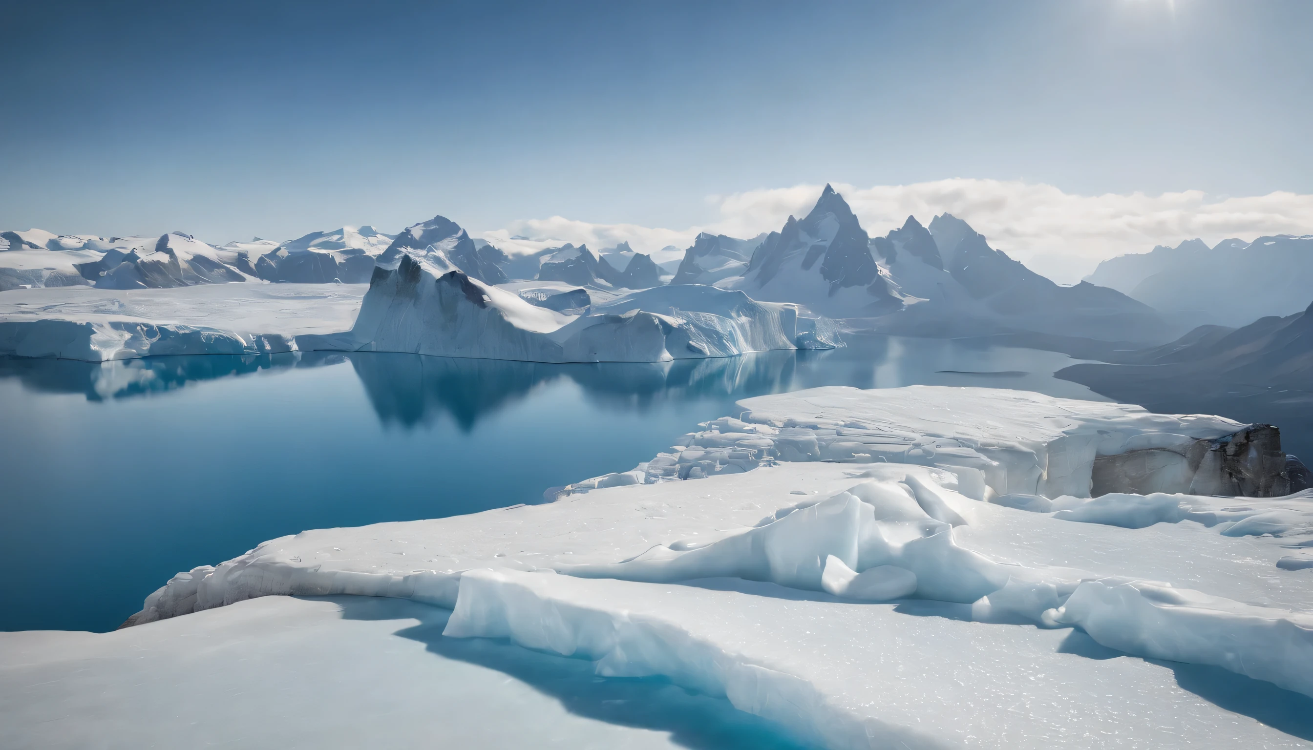(Highly detailed CG Unity 8k wallpaper、masterpiece、highest quality、Super detailed)、(best lighting、best shadow、very delicate and beautiful)、highest quality、8k、Detailed facial depiction、masterpiece、highest quality、clear image quality、
Canadian Shields Arctic Glacier and Iceberg Landscape。