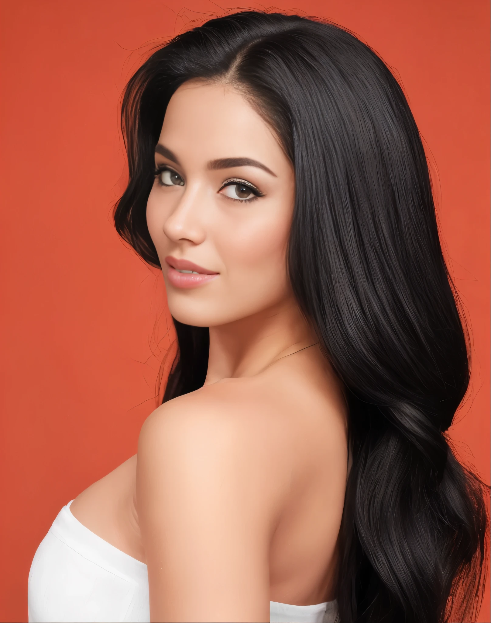 um close de uma mulher com longos cabelos pretos e uma blusa branca, cindy avelino, retrato de darna moderno, cabelo preto longo e ondulado, por Natasha Tan, foto oficial, beleza de cair o queixo, foto oficials, by Lisa Nankivil, mulher com longos cabelos pretos, mulher com cabelo preto, foto de uma linda mulher, Cabelo preto na altura dos ombros