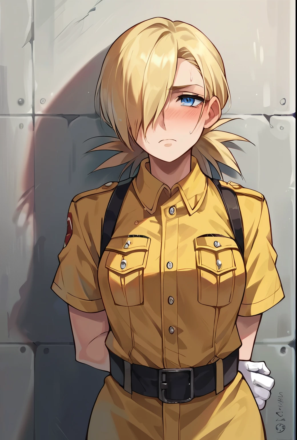 score_9, score_8_up, source_anime, standing, hellsing, seras, femboy, twink, shorts, otoko no, crop top, indoors, ikuchan, Hold a sex toy, with sperm in face, (face ahegao, face look tired)