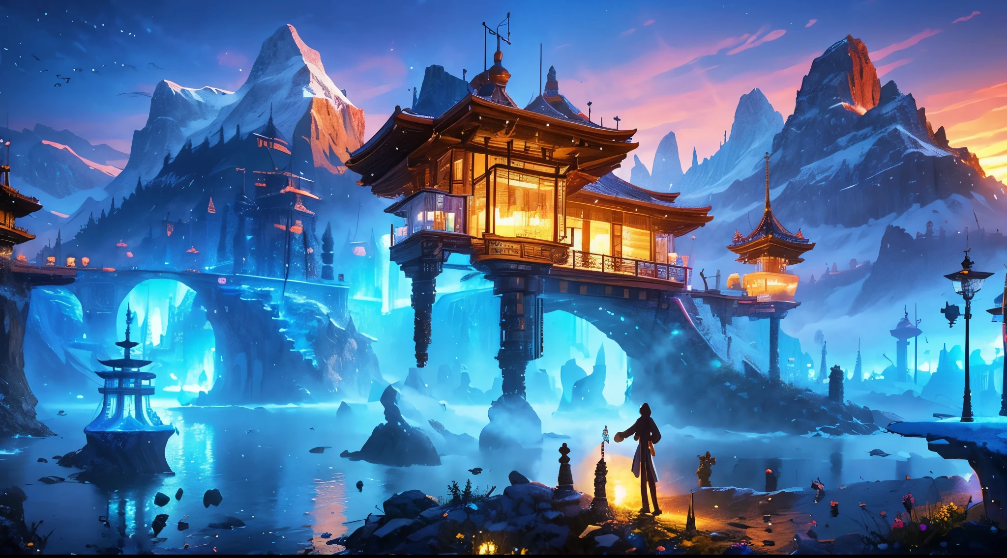 pixel game,Scene design,Fantasy World,Ice World, pixel art #pixel art