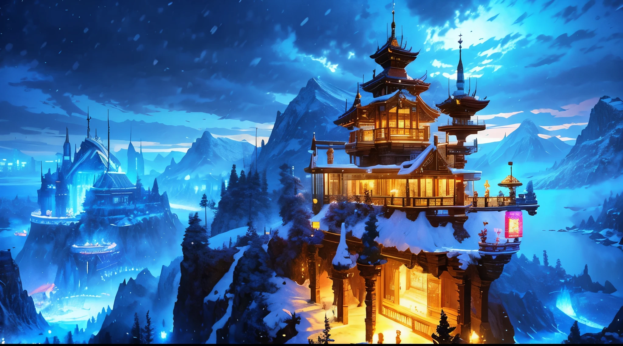 pixel game,Scene design,Fantasy World,Ice World, pixel art #pixel art