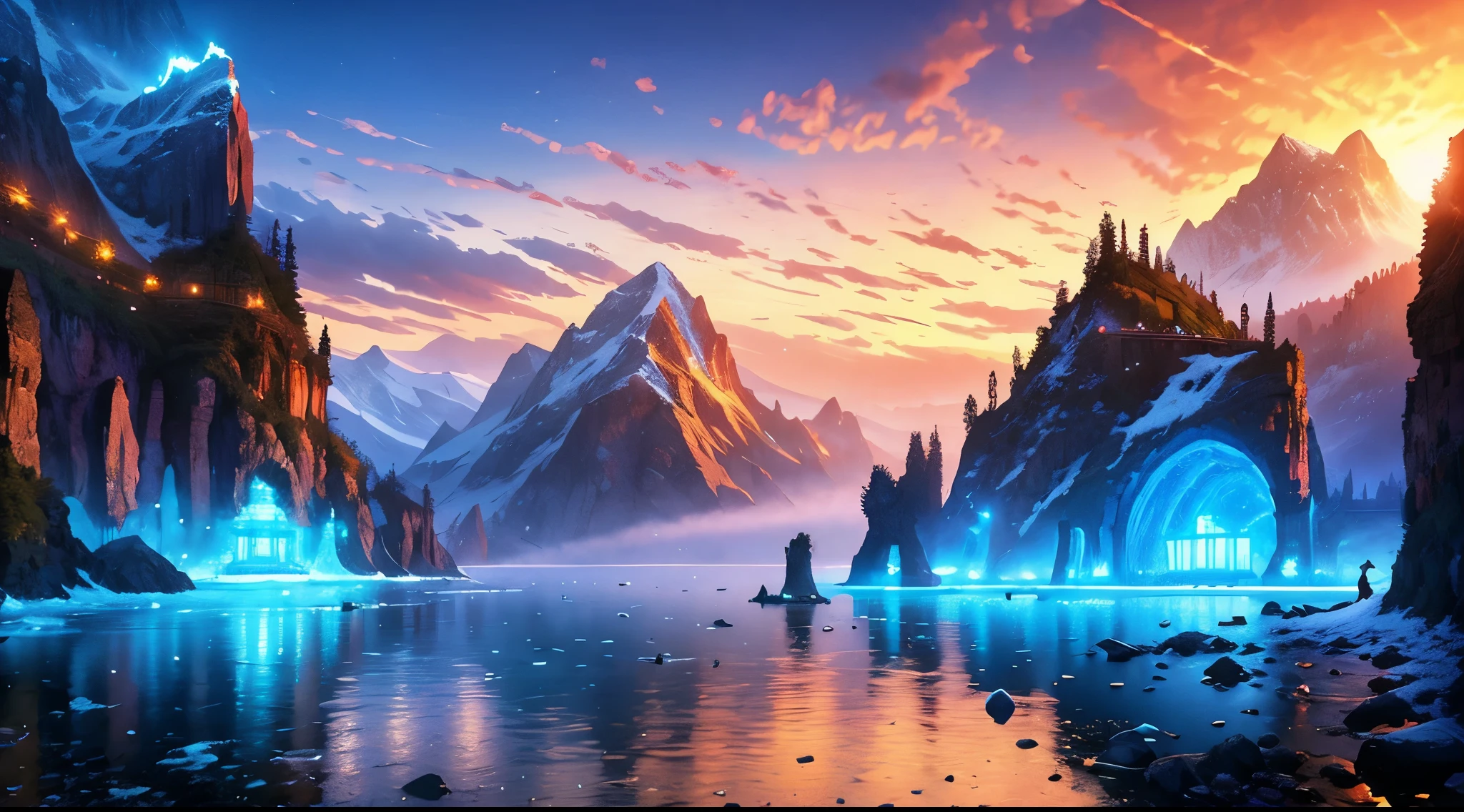 pixel game，Scene design，Fantasy World，Ice World， pixel art #pixel art