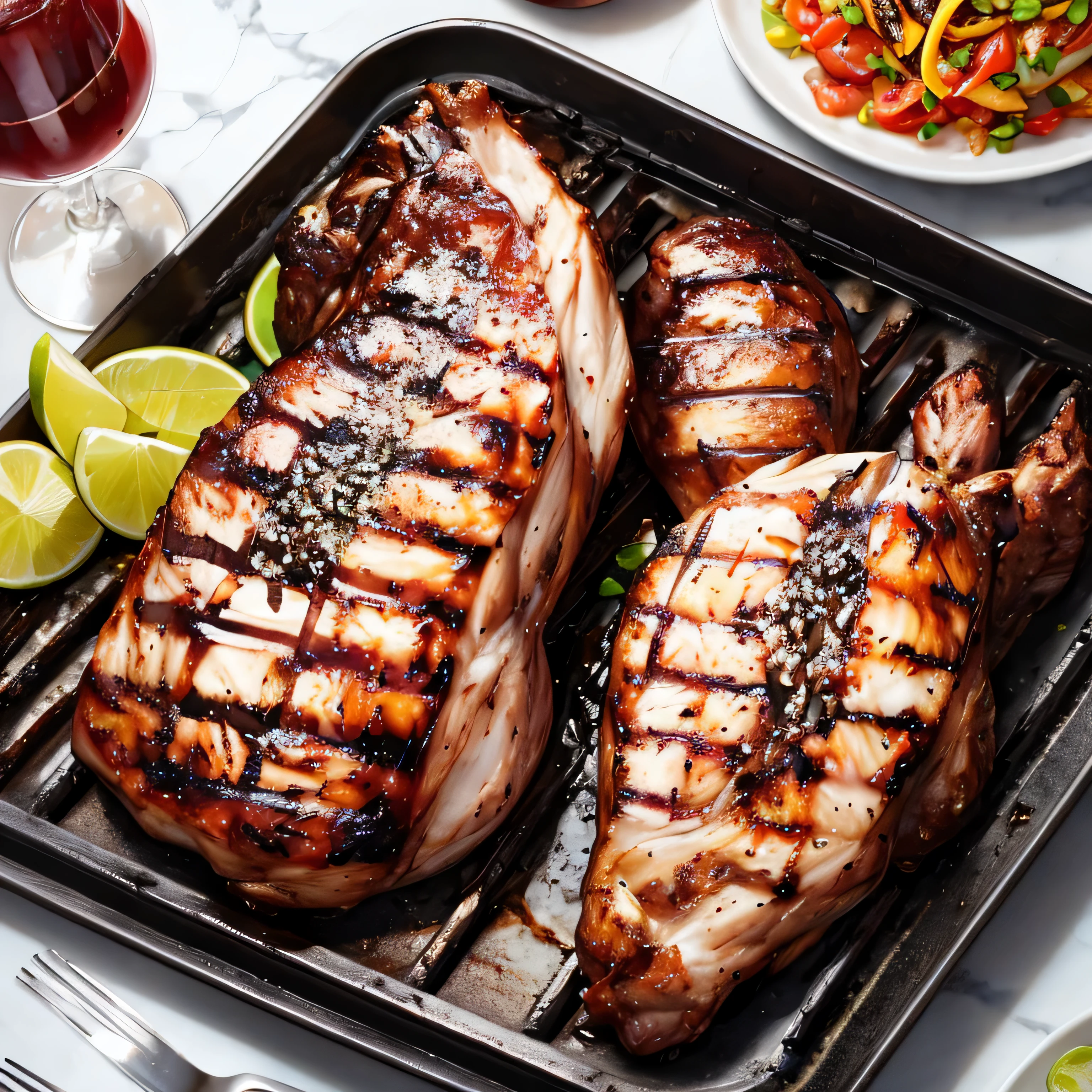 Charcoal grilled chicken