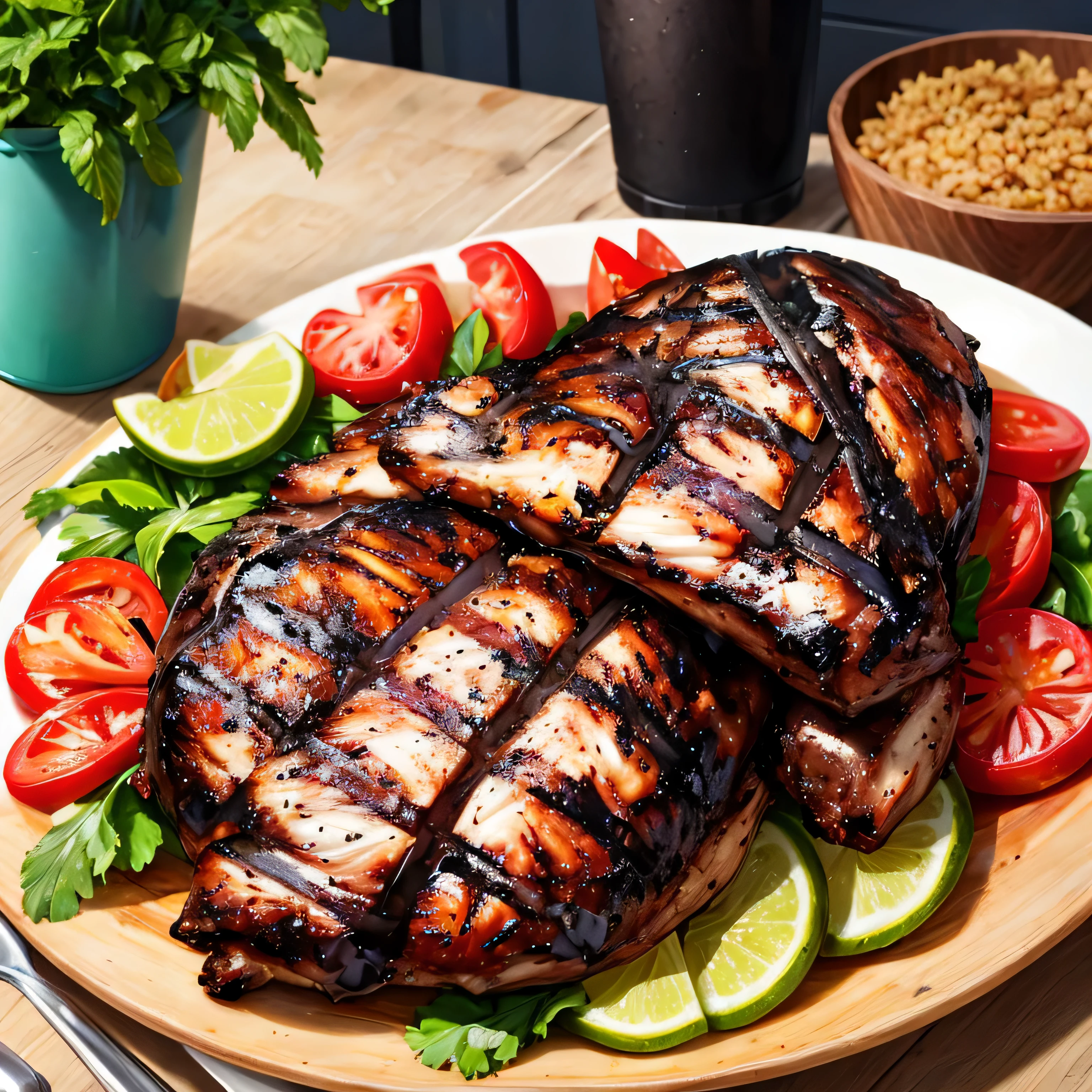 Charcoal grilled chicken