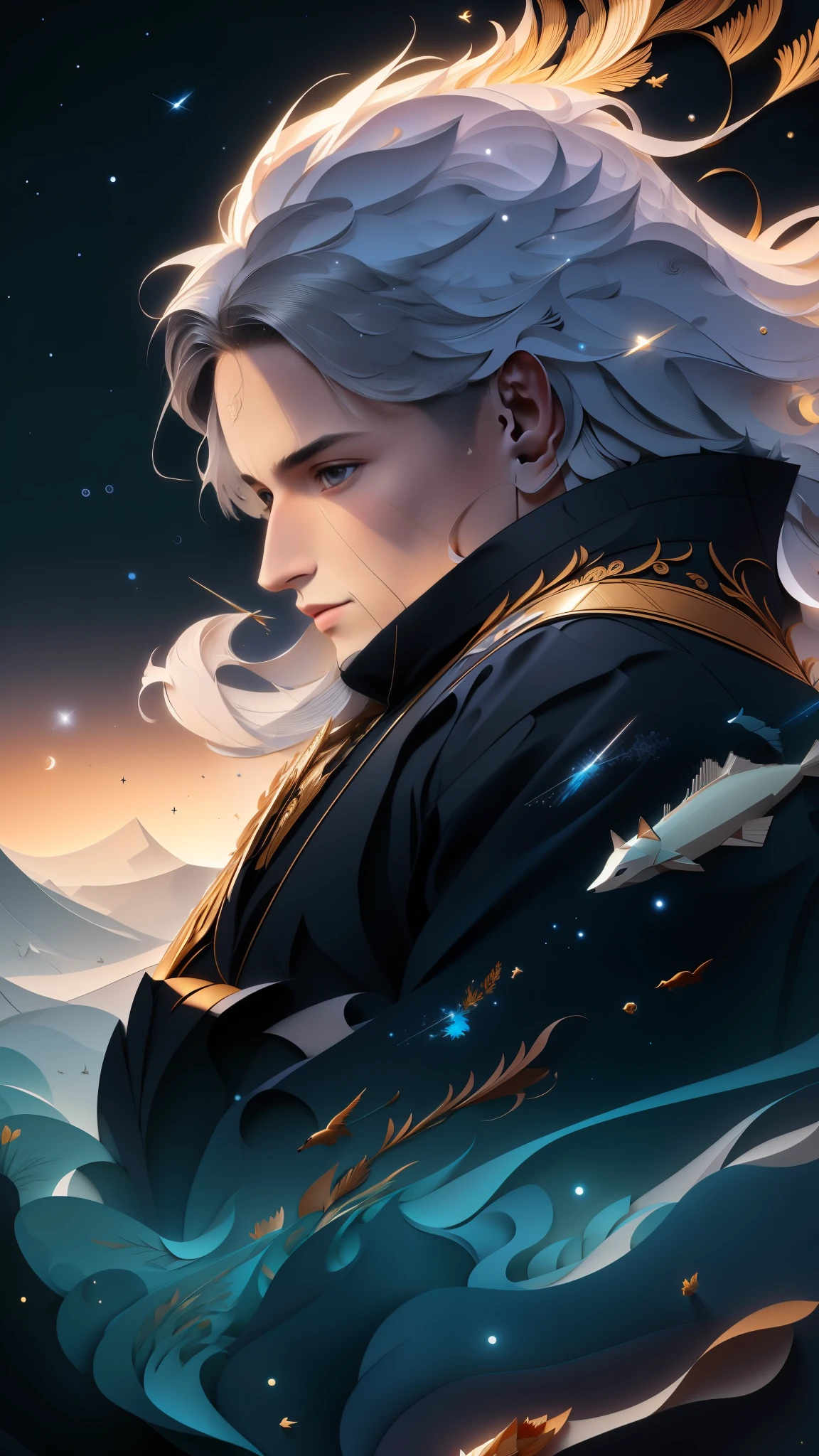 (((tmasterpiece))),best qualtiy,illustratio,Men's side,archery,Dogs and horses,the space,Light background, Best quality, Exquisite details,3Drenderingof, Paper,cut,Correct anatomy,Detailed face, Detailed eyes,paper_cut,paper cut out,