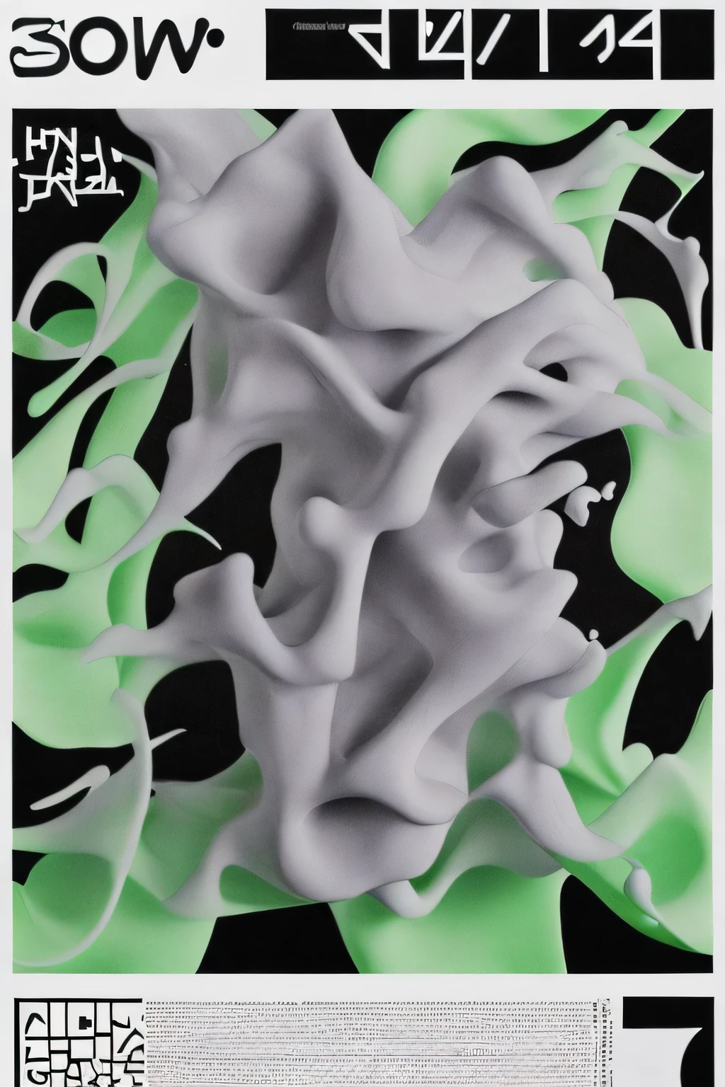 party poster with abstract geometrical shapes, poster, retro colors, saxophone, gramophone, dj