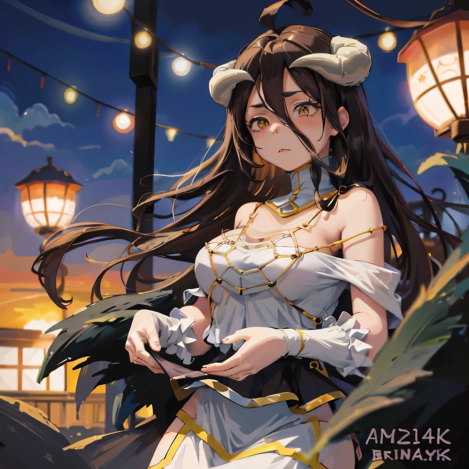 Chica anime con cuernos y un vestido con una calavera., ((light brown hair))( en vestido, gothic maiden chica anime, lindo anime waifu con un bonito vestido, anime moe art style, chica anime wearing a black dress, nocturno, (chica anime), estilo anime 4k, little curvy , estilo de arte anime de alta calidad, chica animes, demon chica animes, sexy, erotic, Comic strips