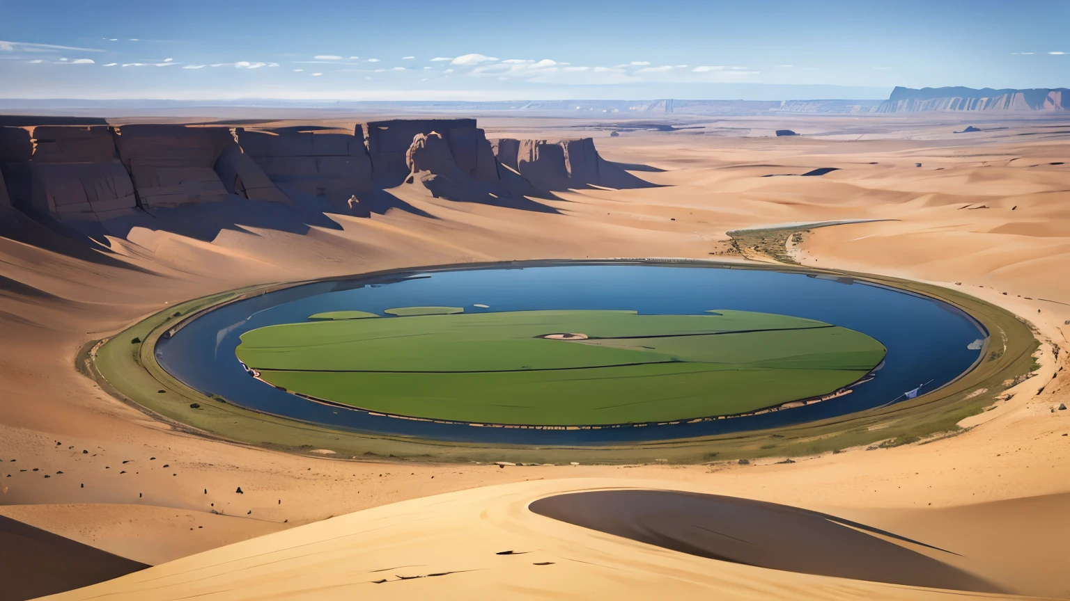 vast desert is gradually becoming oasis and forests