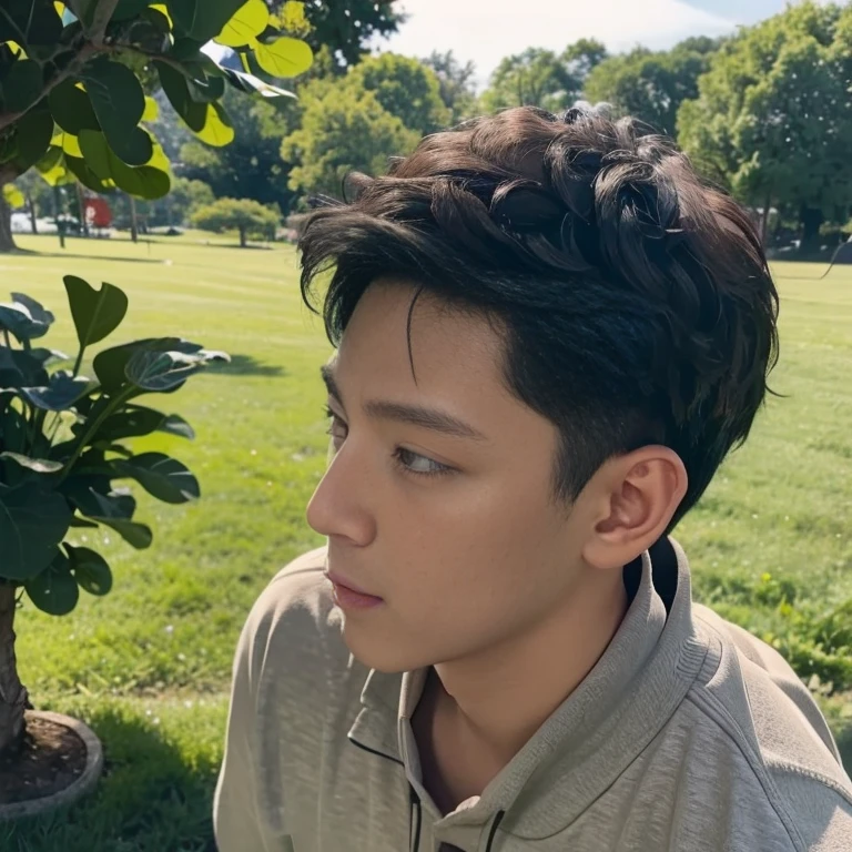 Handsome man , idiot face
