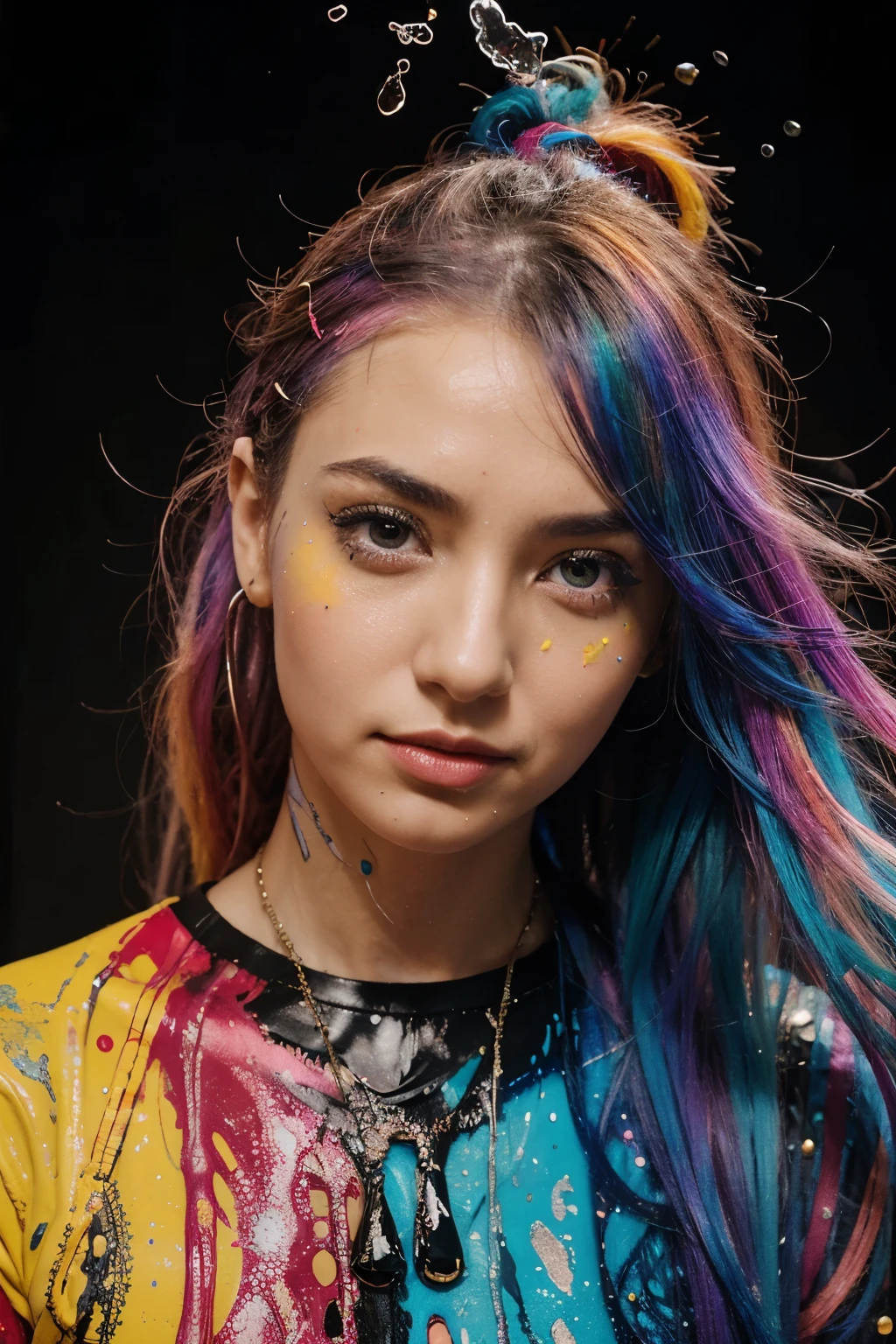Cute YouTube girl with colorful hair