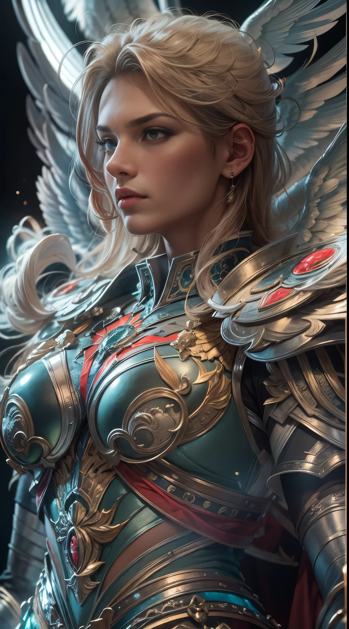 archangel michael、Four Archangel Last Piece,highest quality,super detailed,High resolution,High resolution,4k,Portrait in 4k,8k,8k Portrait,unity 8k wallpaper,Highly detailed CG,realistic,RAW photo,real person,portrait photography,realistic,shiny skin,fine skin,