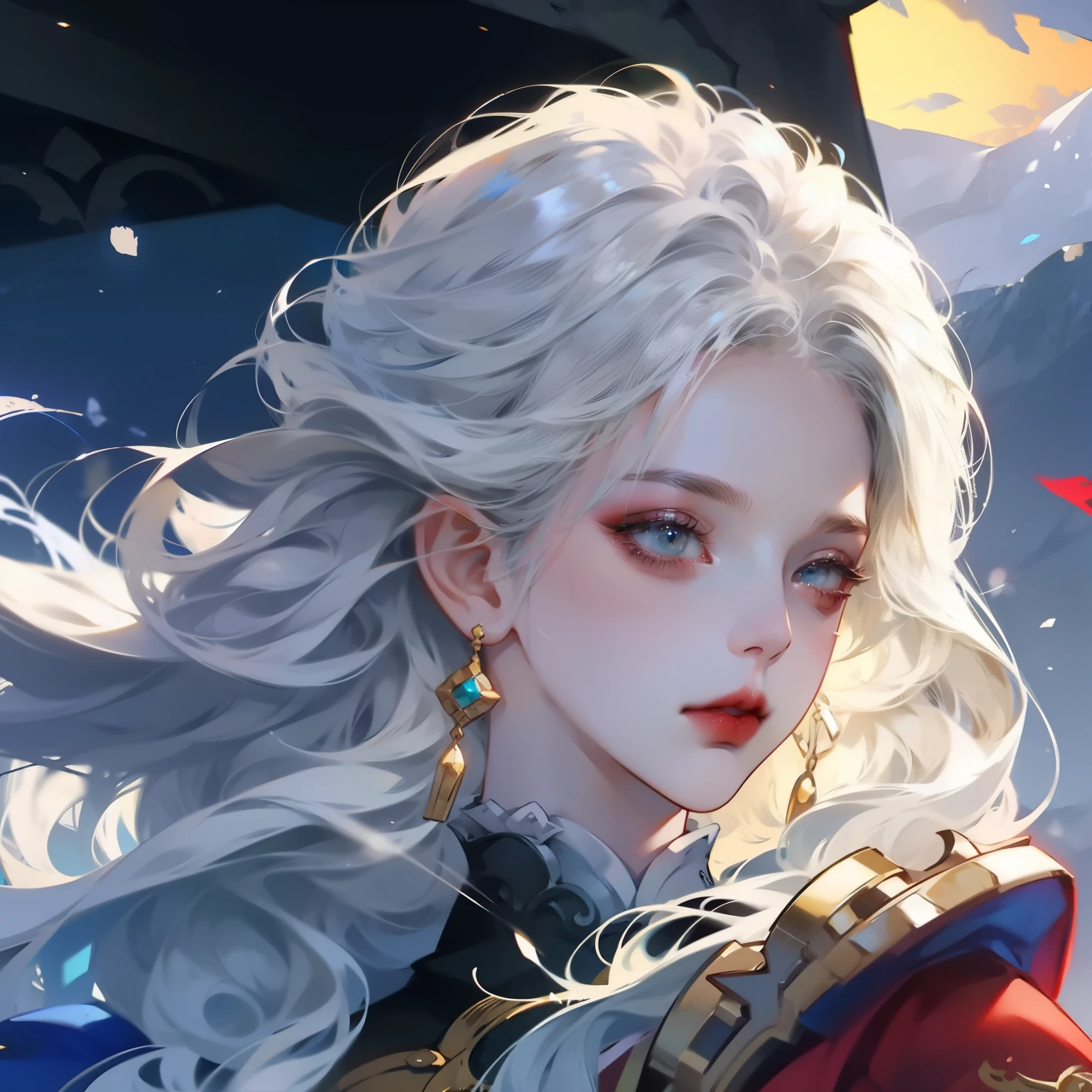 Masterpiece, close-up of a man with white hair and white mask, beautiful figure painting, Guviz, Guwiz style artwork, white-haired god, Yang J, epic exquisite character art, amazing character art, Fan Qi, Wu Zhun Shifan, Gu Vitz in Pixiv Art Station, Antique, Mountains and Rivers