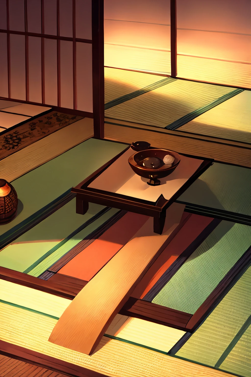 Japanese style、Tatami and hanging scroll、There's no one in the warm room