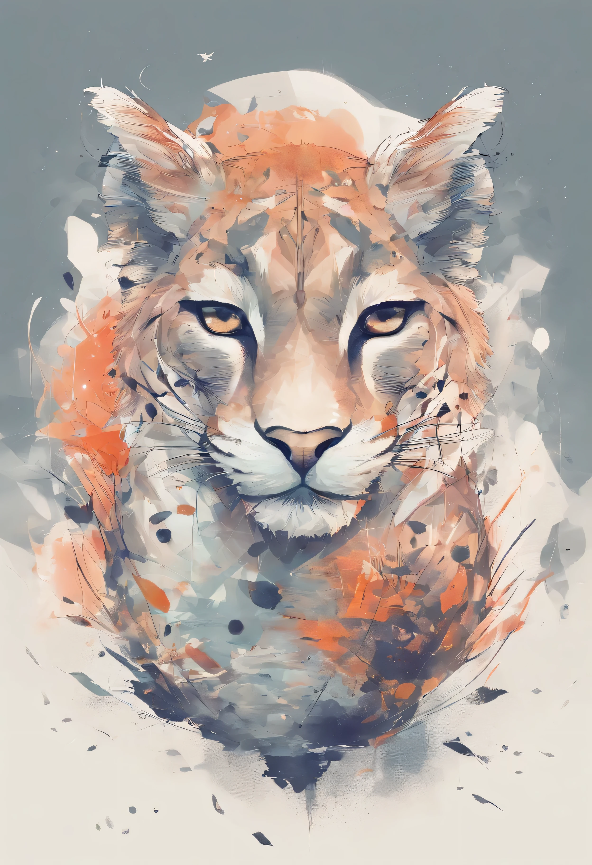 A detailed illustration puma, t-shirt design, dark magic splash, dark, ghotic, logo design, 3D vector art, cute and quirky, fantasy art, watercolor effect, bokeh, Adobe Illustrator, hand-drawn, digital painting, low-poly, soft lighting, bird's-eye view, isometric style, retro aesthetic, photorealistic, white background