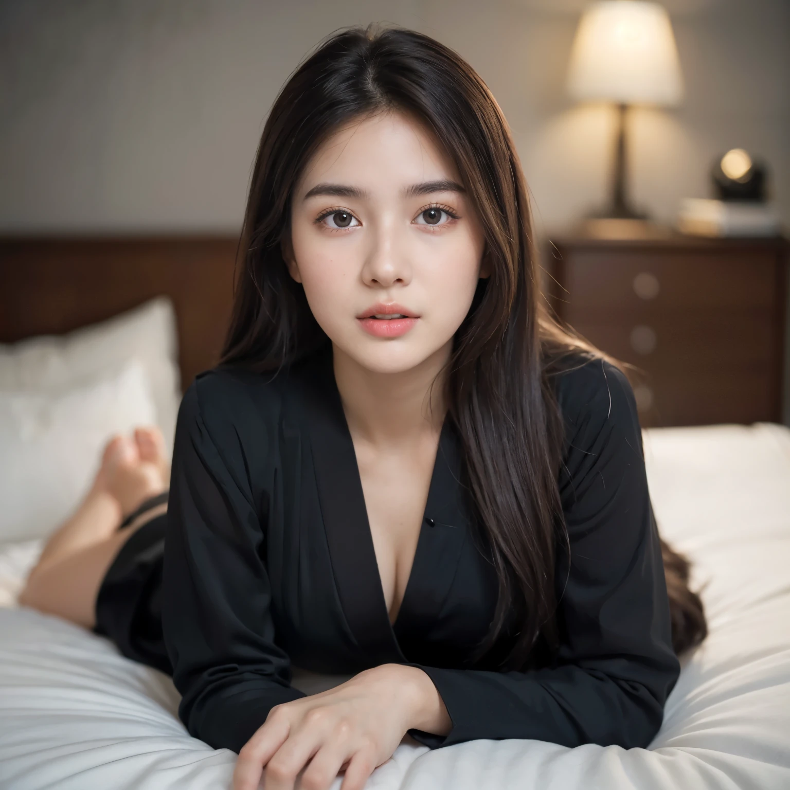 (8K, RAW photo, highest quality, High resolution:1.1), (hyperrealistic:1.4),(realistic, photorealistic:1.3), soft light,realistic face,realistic body,realistic skin,disorganized,masterpiece,(cute:1.8), 17 years old, baby face, Beautiful big breasts,(long hair,ponytail,blond hair),(big:1.2),fine black eyes,innocent eyes,droopy eyes,Watery eye,open lips,blush,good style,colorful lights,film Grain,,look viewer,full Body,,young,85mm lens, f/ 1.4,professional lighting,portrait,photon mapping,radio city,Physically based rendering,japanese girl, ((surrendered pose, spreading legs to viewer, showing genital to viewer)on a bed), in a bed room, fully naked, nude, bare naked, visible genital, visible nipples, wearing black abaya hijab