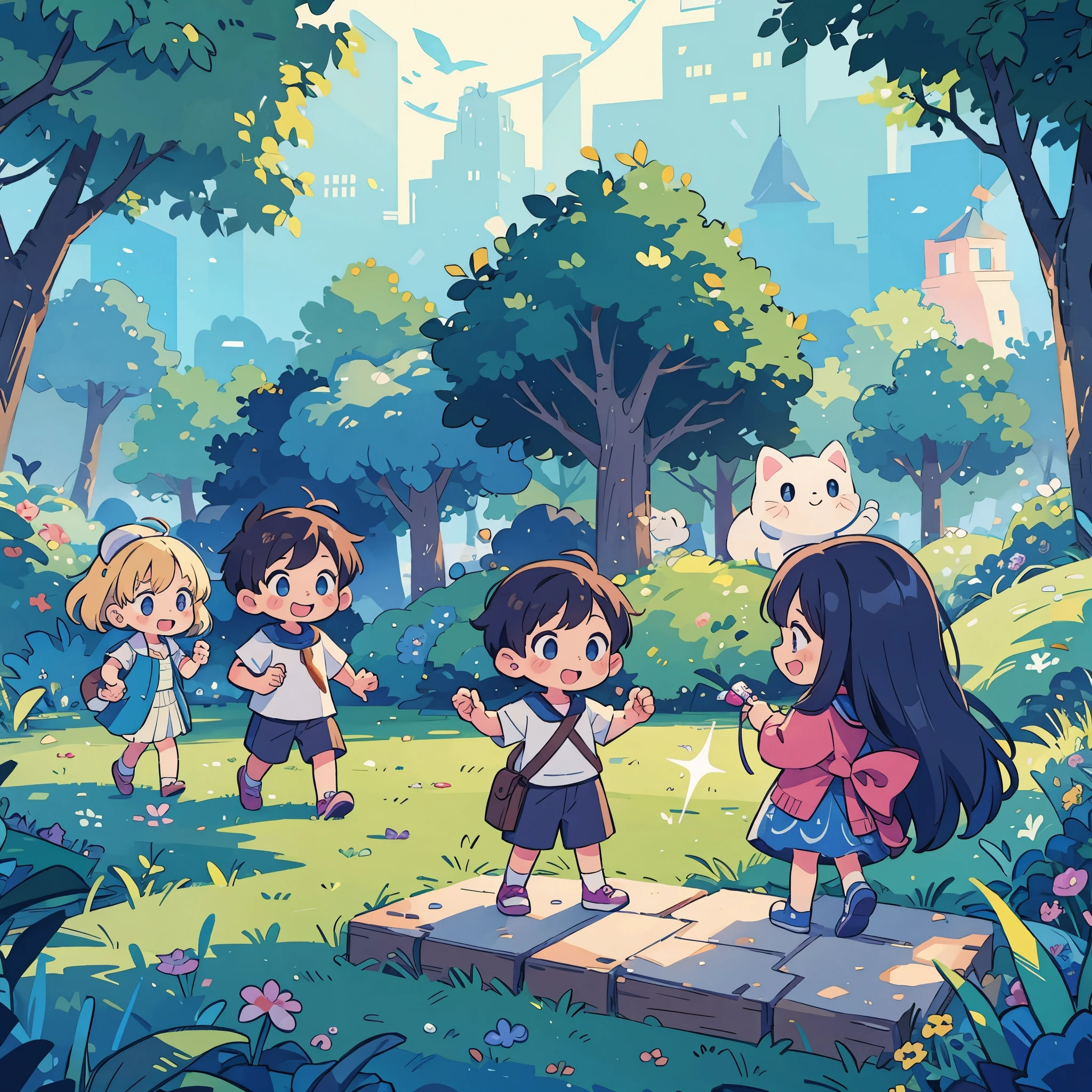 a magical mystical kids illustration, 