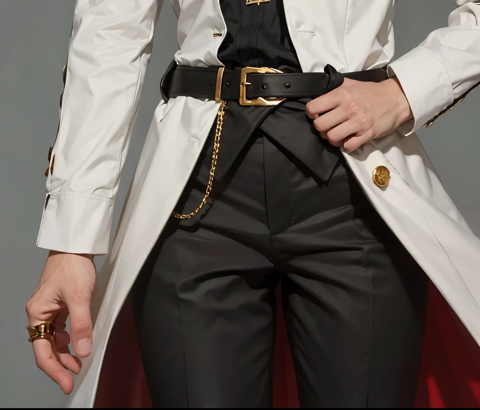 Reference sheet: 1.8, great details, high quality, masterful work, Tall Boy, Beautiful face, manto, long pants, art in bootasterpiece, A high resolution, high quality: 1.2), complex parts, cinematic lighting, Clear Focus, depth of field, White coat, black pants, black shoes with gold toe, Gold Elements, brunette, an aristocrat