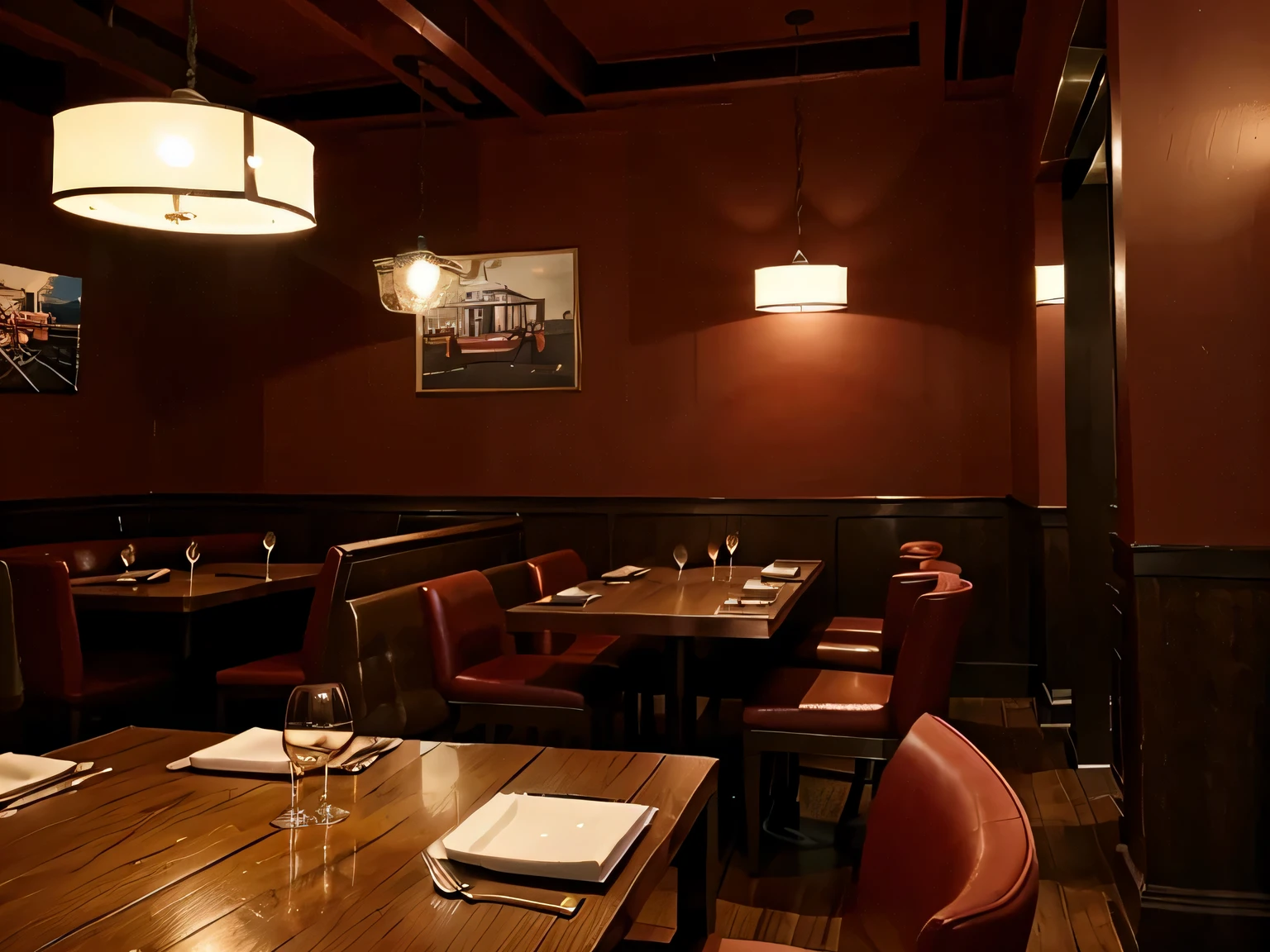 red restaurant interior