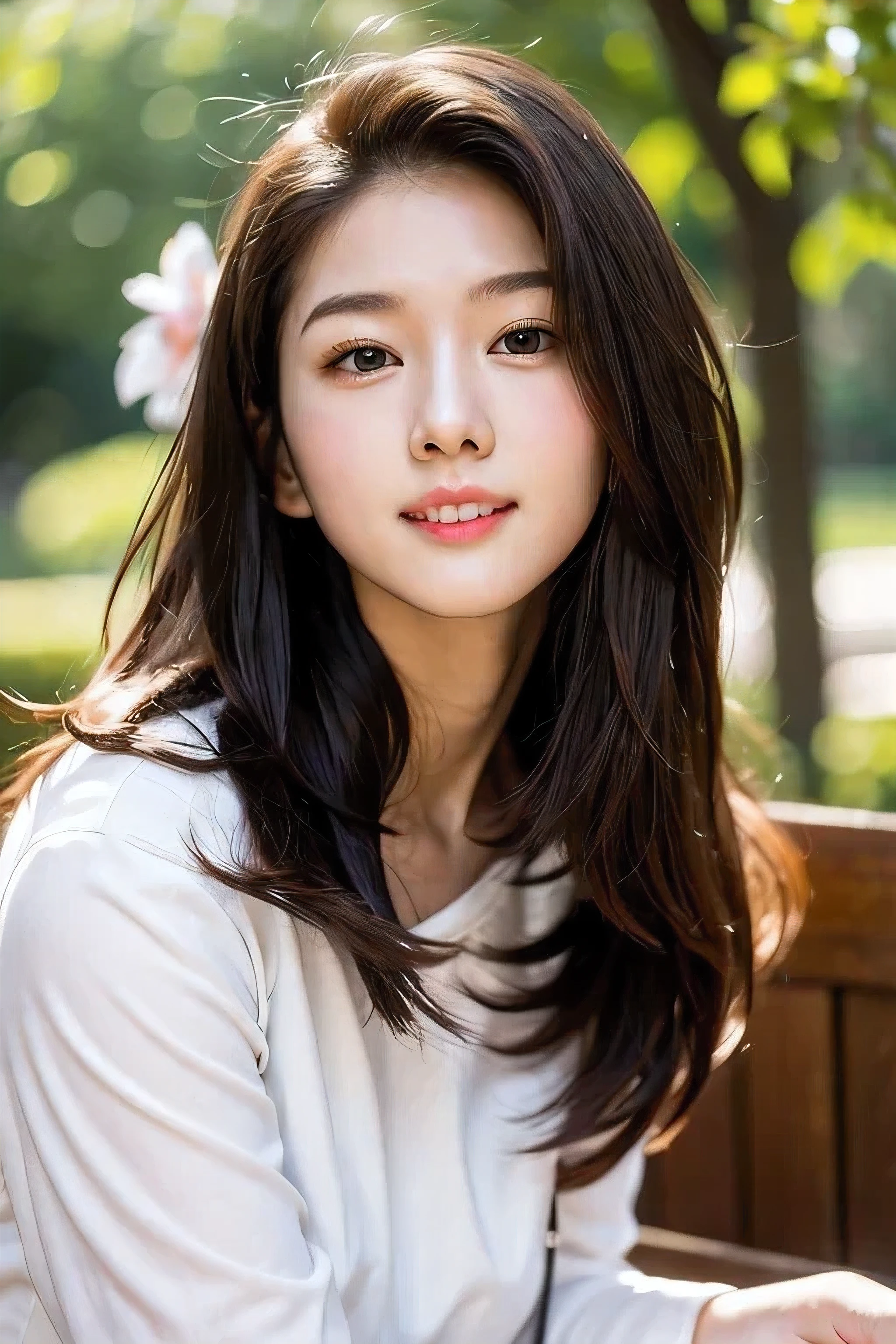 a beautiful sweet smile, mouth closed