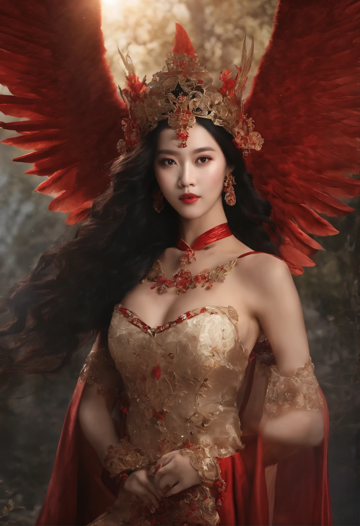 The art of math，Chinese fairy tales，trip，Golden Winged Rock King，Close-up cleavage，open mouth，dongquan，fierce eyes，Blood，满嘴都是Blood，滴Blood，puffing，huge wings，Thick feathers，merit，Super close range，sharp focus，best quality，8k resolution，masterpiece，masterpiece，