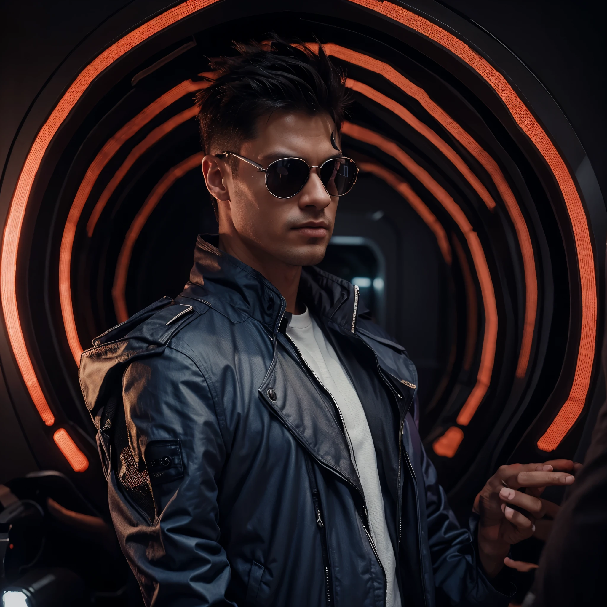 Change background cyberpunk Change clothes 4k Resolution Handsome Man