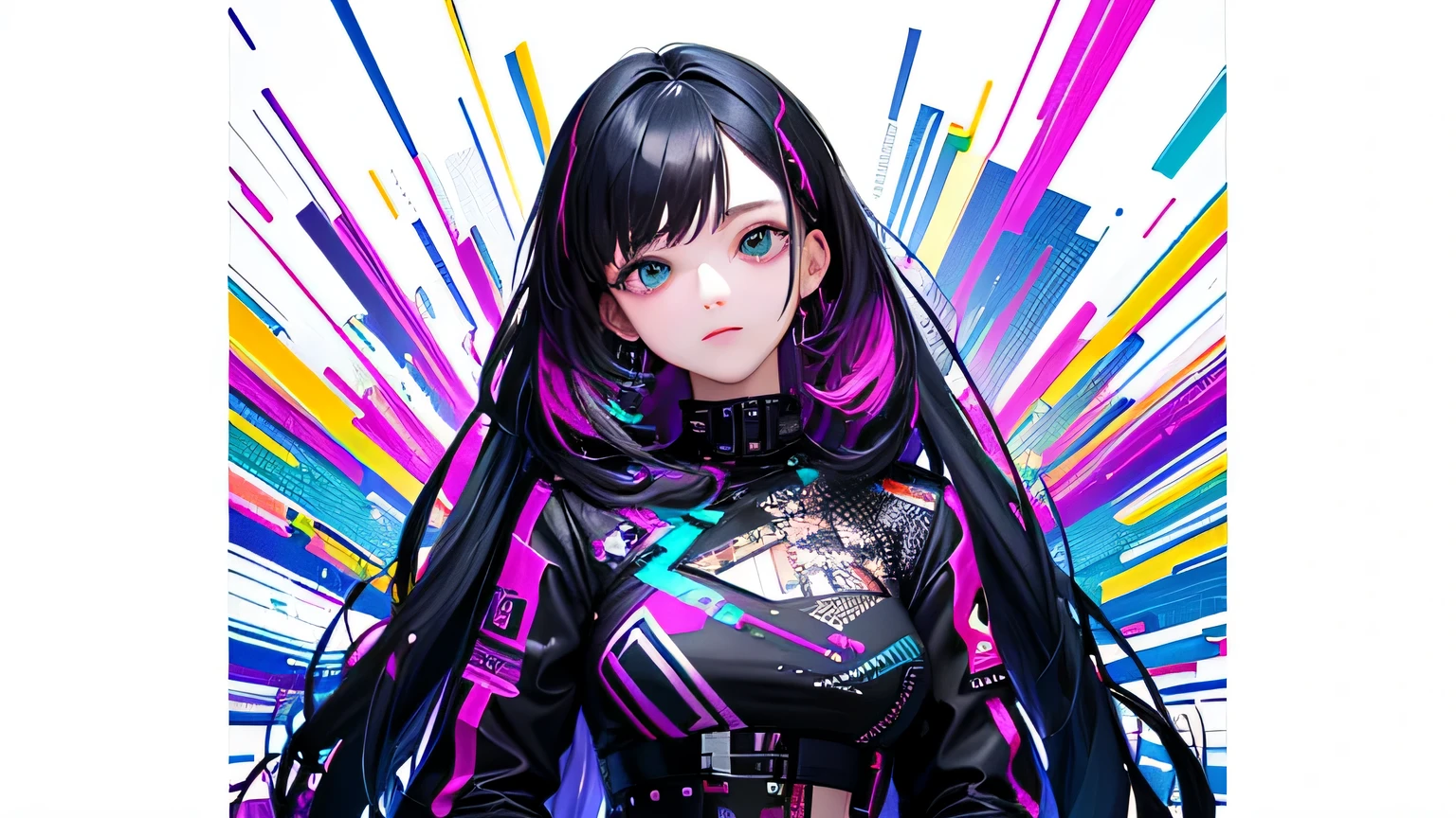 (masterpiece, top quality, best quality, official art, beautiful and aesthetic:1.2), (1girl:1.3), glitch art, (digital distortion), pixelated fragments, data corruption,colorful noise, visual chaos,contemporary aesthetics